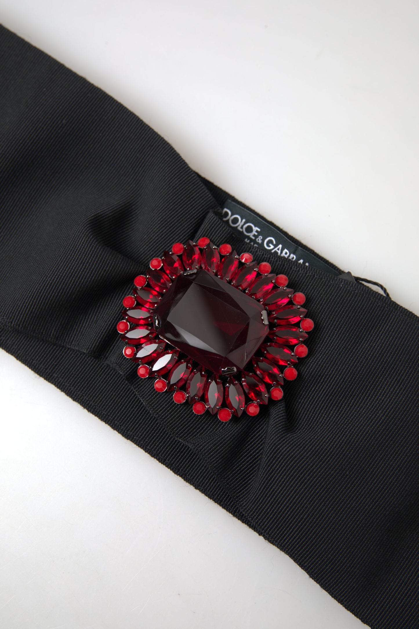 Ceinture large en laiton et cristal noir Dolce & Gabbana