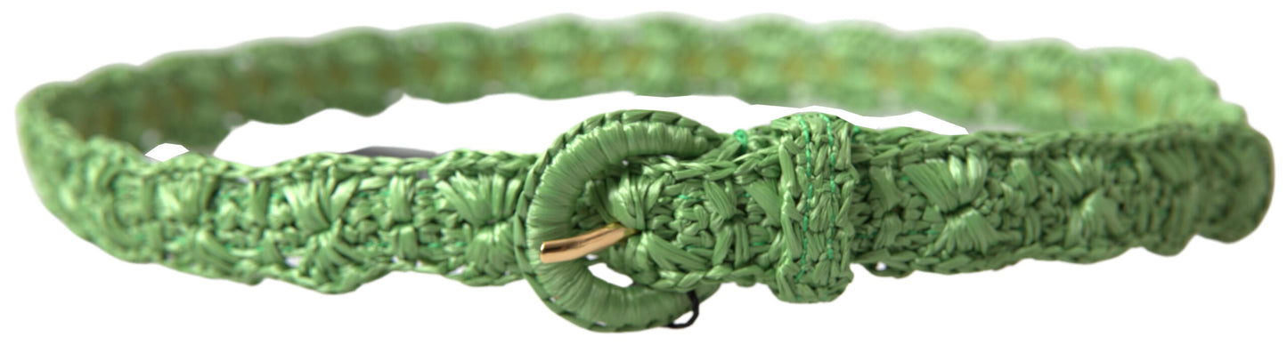 Ceinture fine tissée en viscose verte Dolce & Gabbana