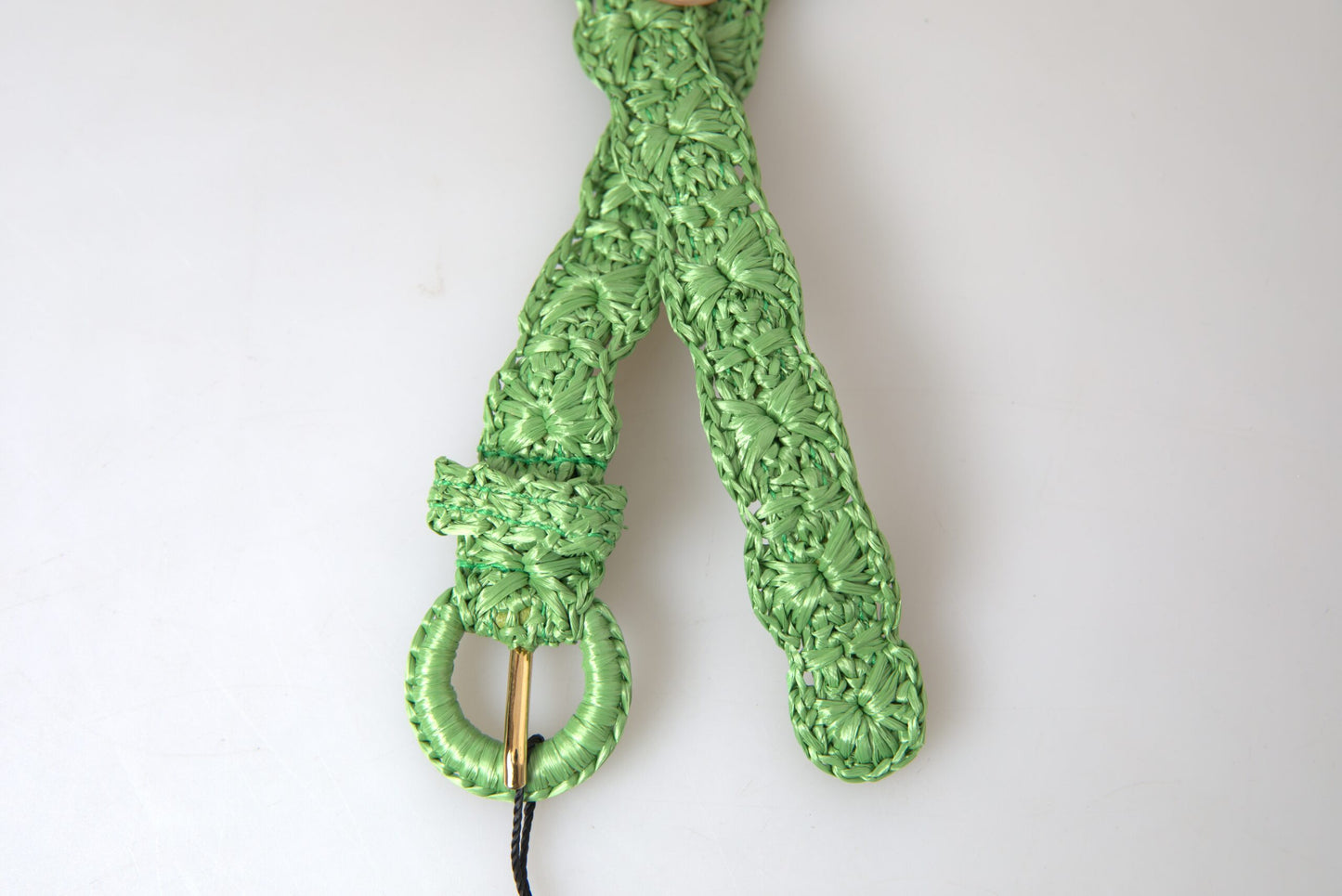 Ceinture fine tissée en viscose verte Dolce & Gabbana
