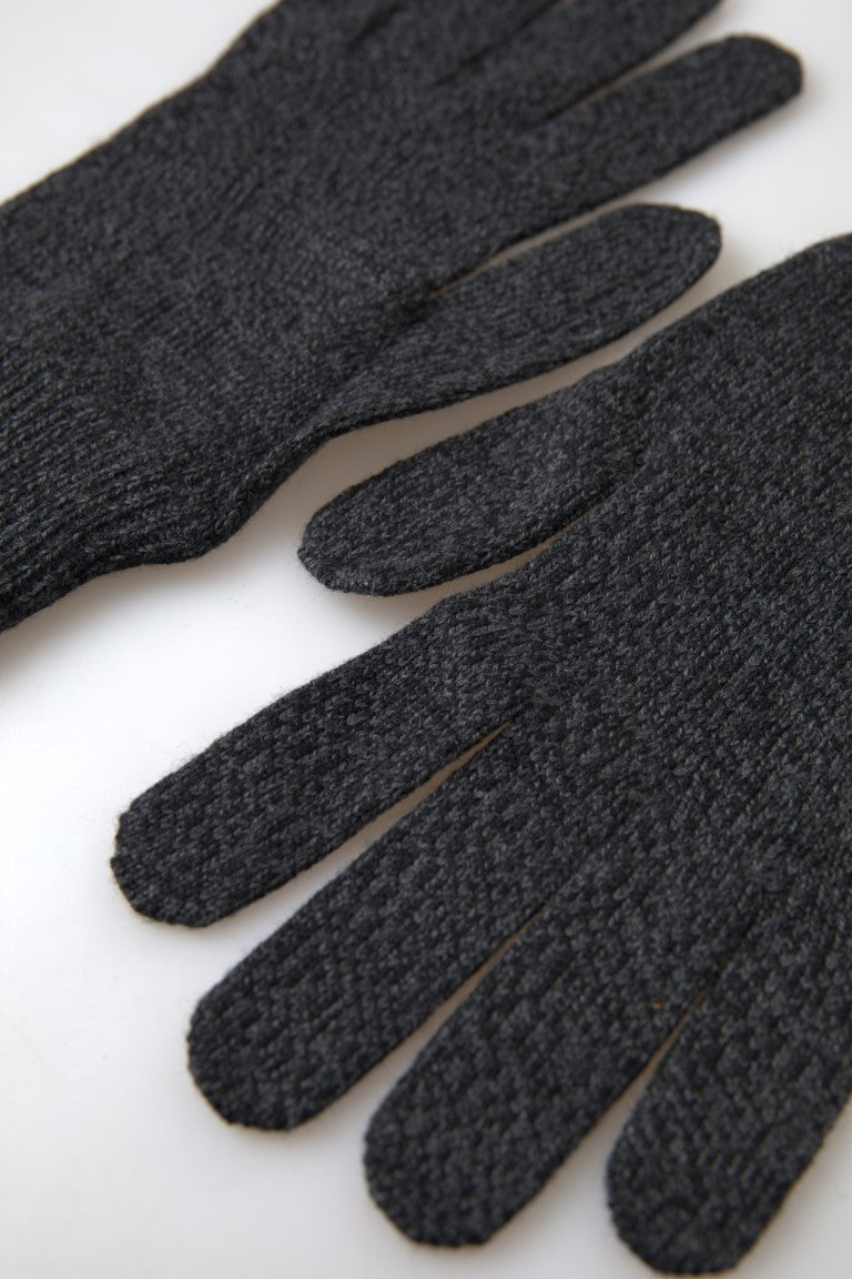 Gants pour homme Dolce & Gabbana en laine vierge grise