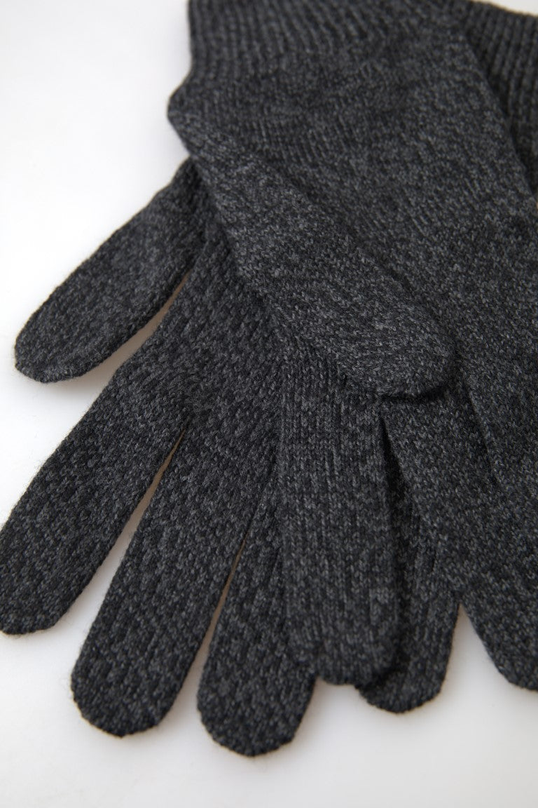 Gants pour homme Dolce & Gabbana en laine vierge grise