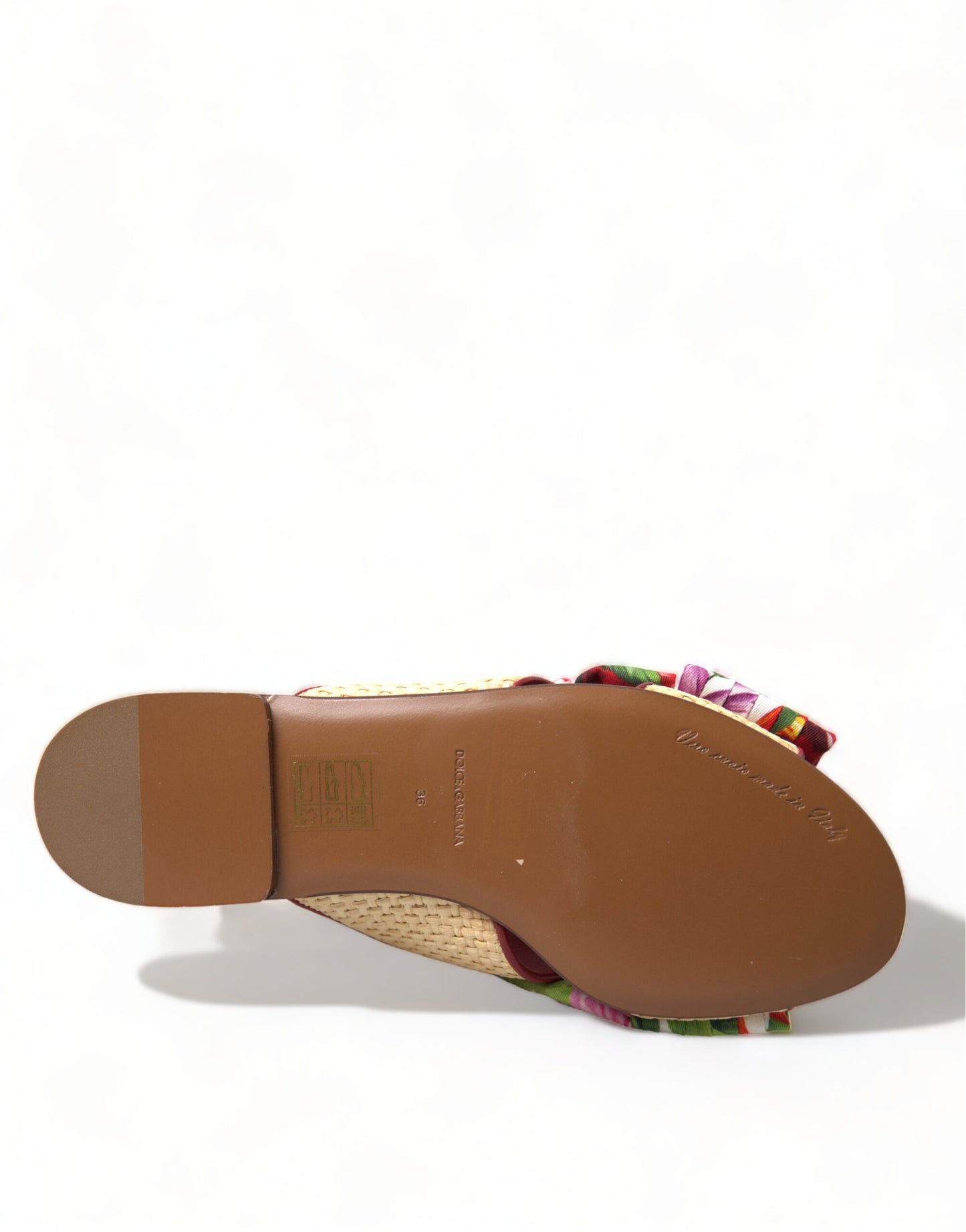Dolce & Gabbana Chaussures plates à fleurs multicolores Sandales en cristal