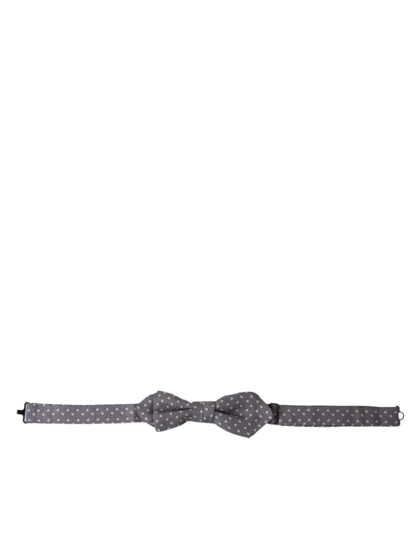 Nœud papillon ajustable en soie à pois gris Dolce & Gabbana