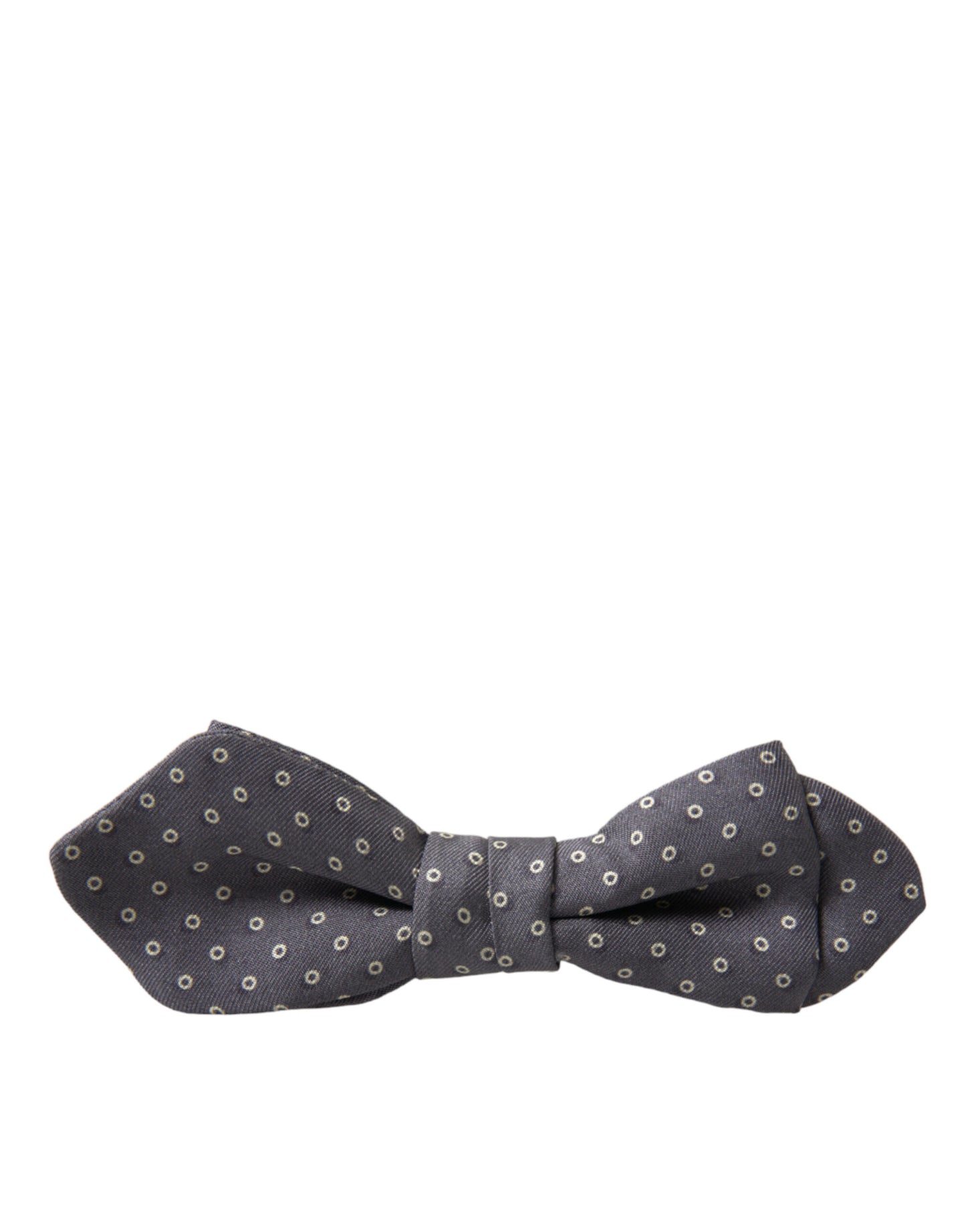 Nœud papillon ajustable en soie à pois gris Dolce & Gabbana