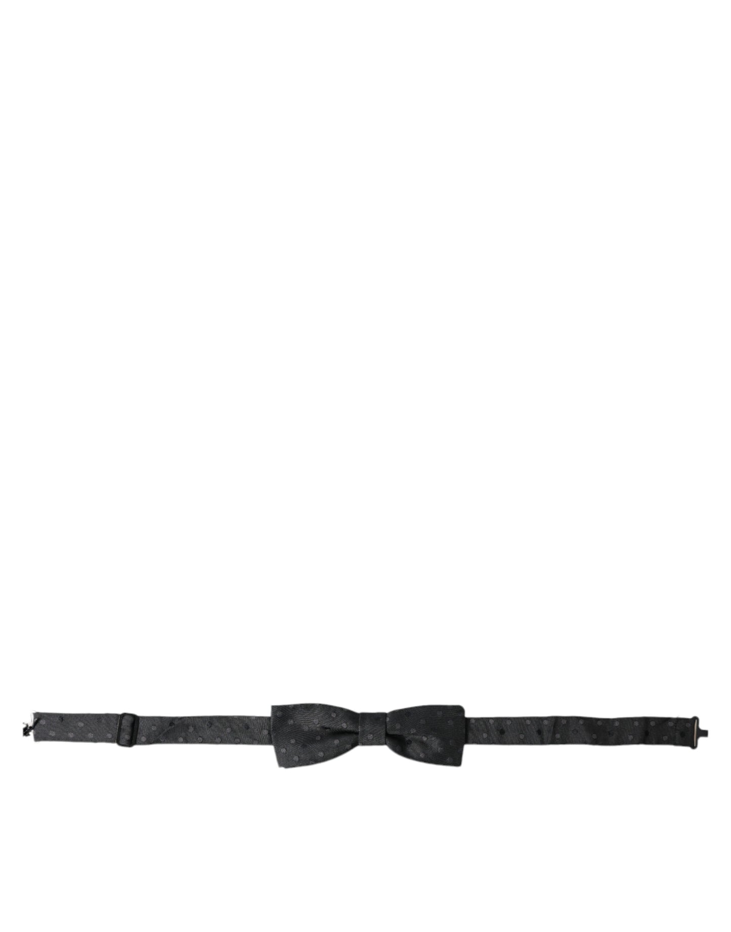 Nœud papillon ajustable en soie à pois gris Dolce & Gabbana pour homme