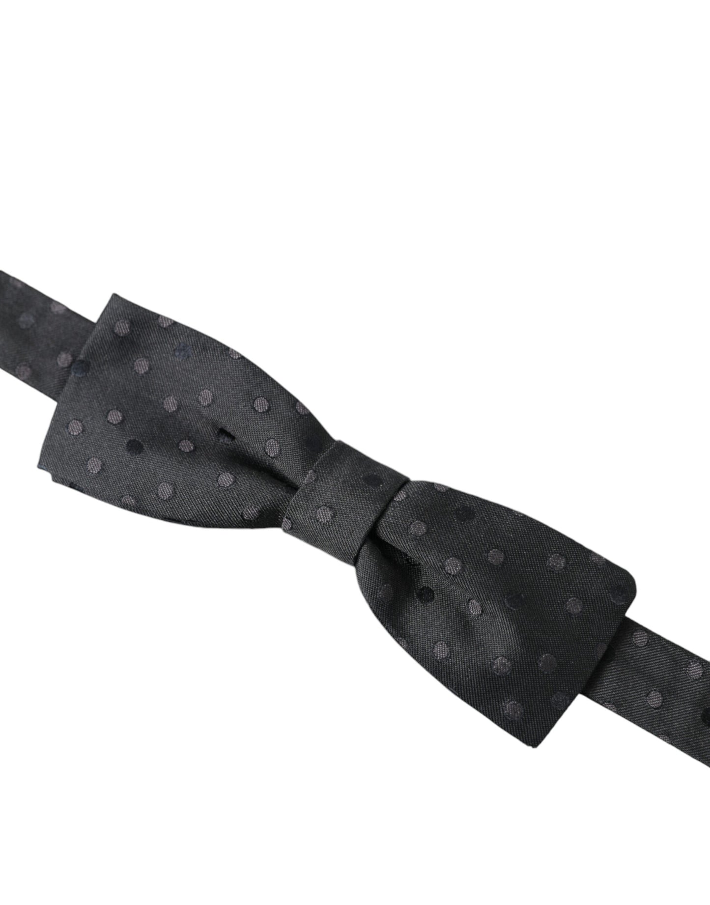 Nœud papillon ajustable en soie à pois gris Dolce & Gabbana pour homme
