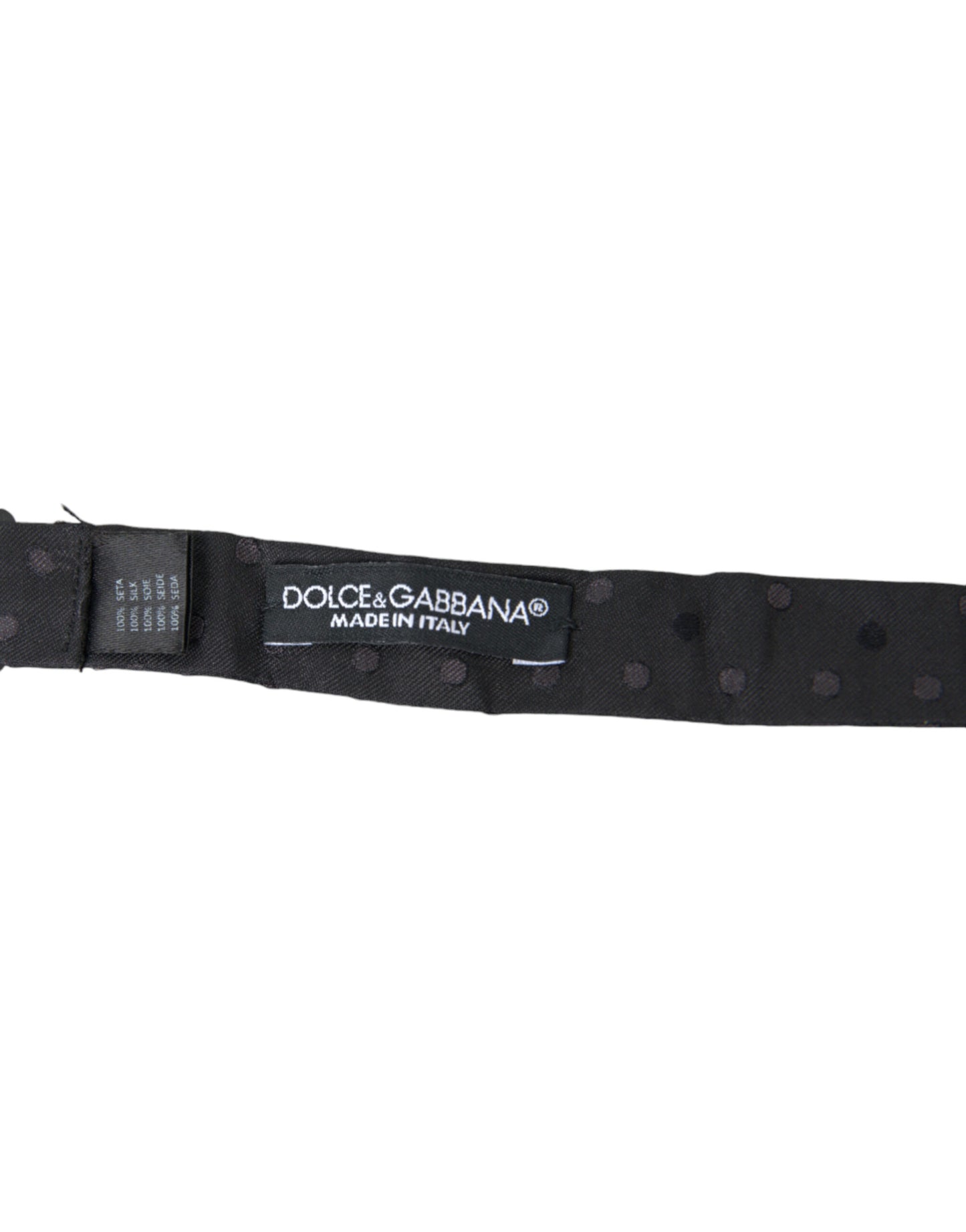 Nœud papillon ajustable en soie à pois gris Dolce & Gabbana pour homme