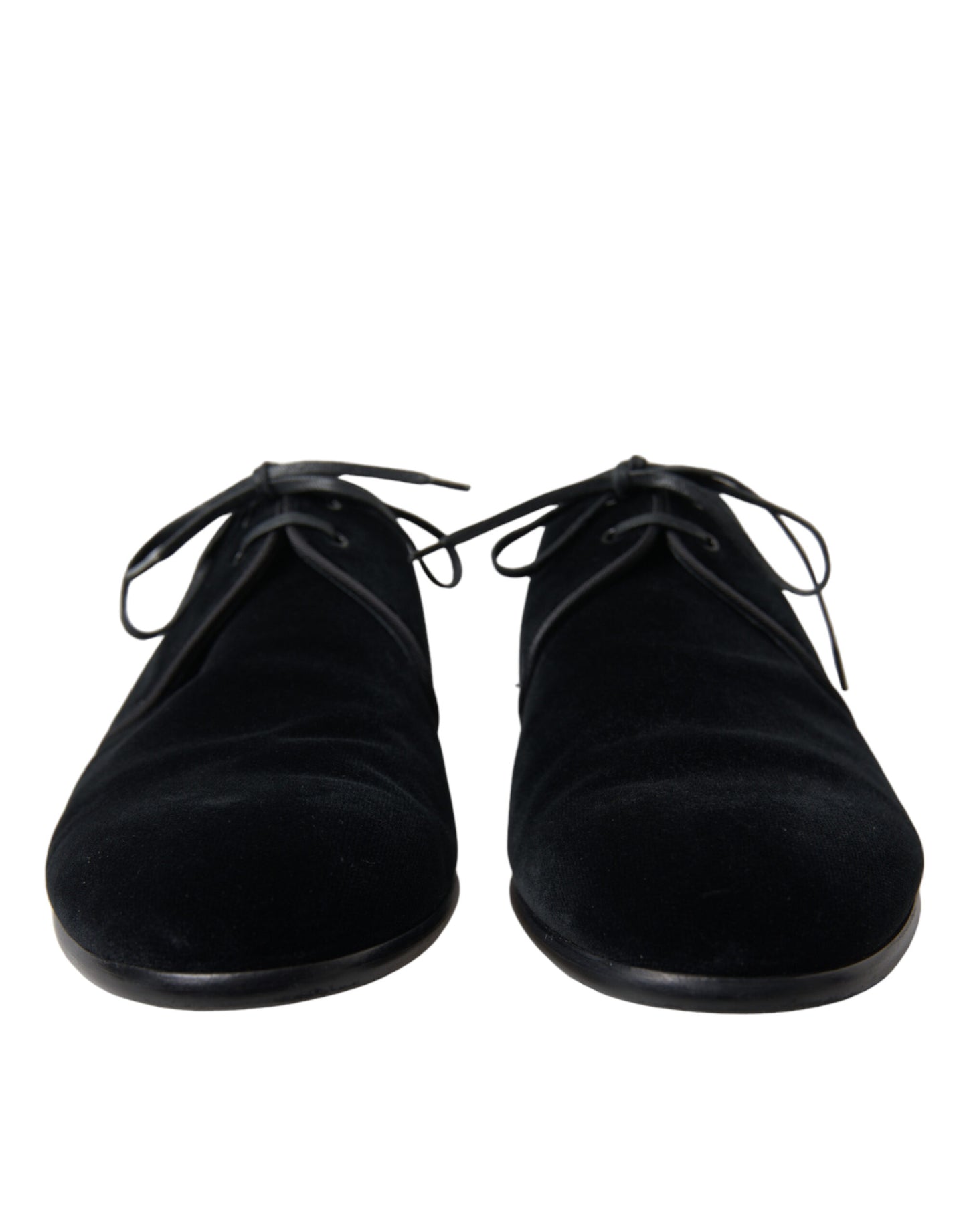Chaussures habillées derby à lacets en velours noir Dolce & Gabbana