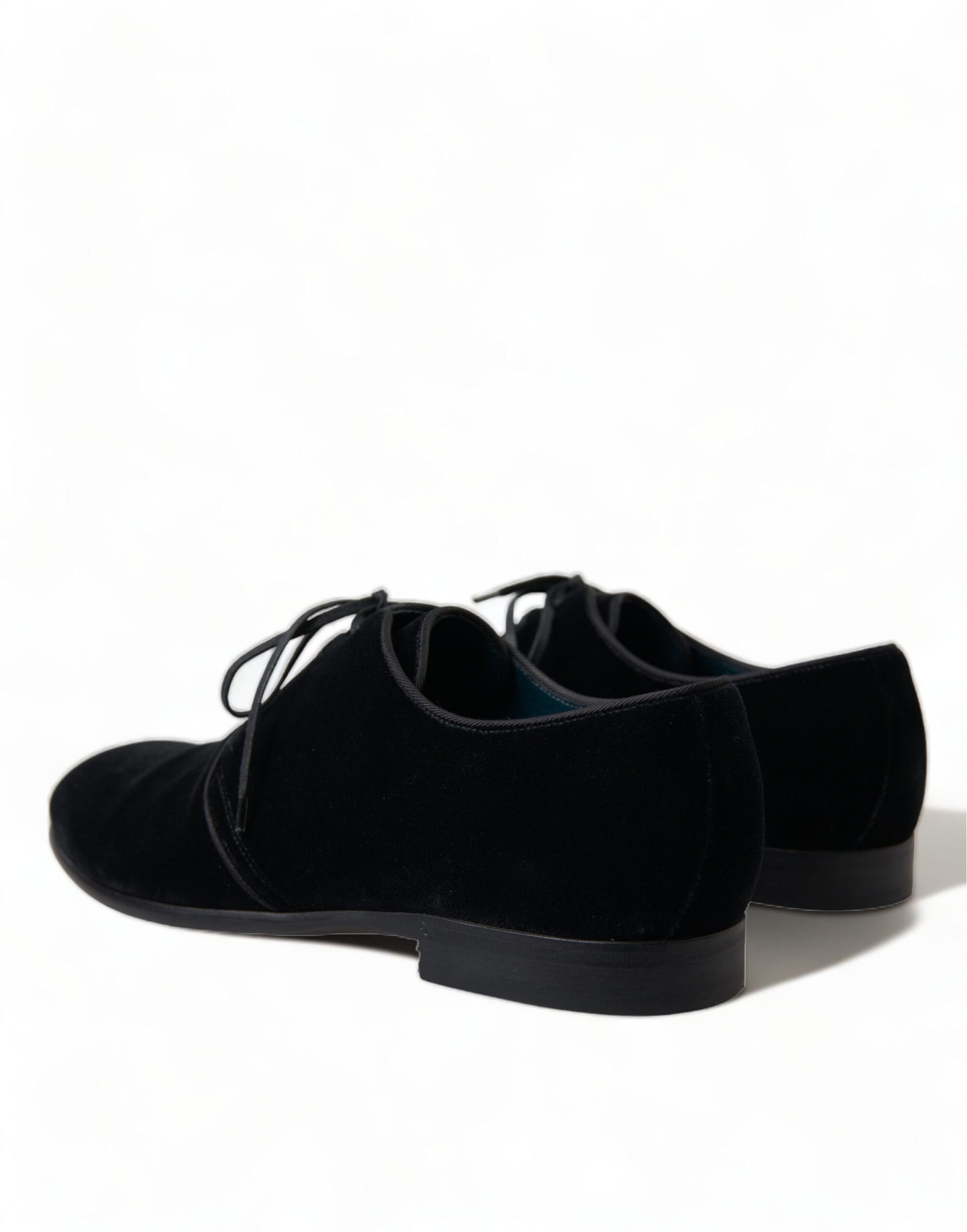 Chaussures habillées derby à lacets en velours noir Dolce & Gabbana