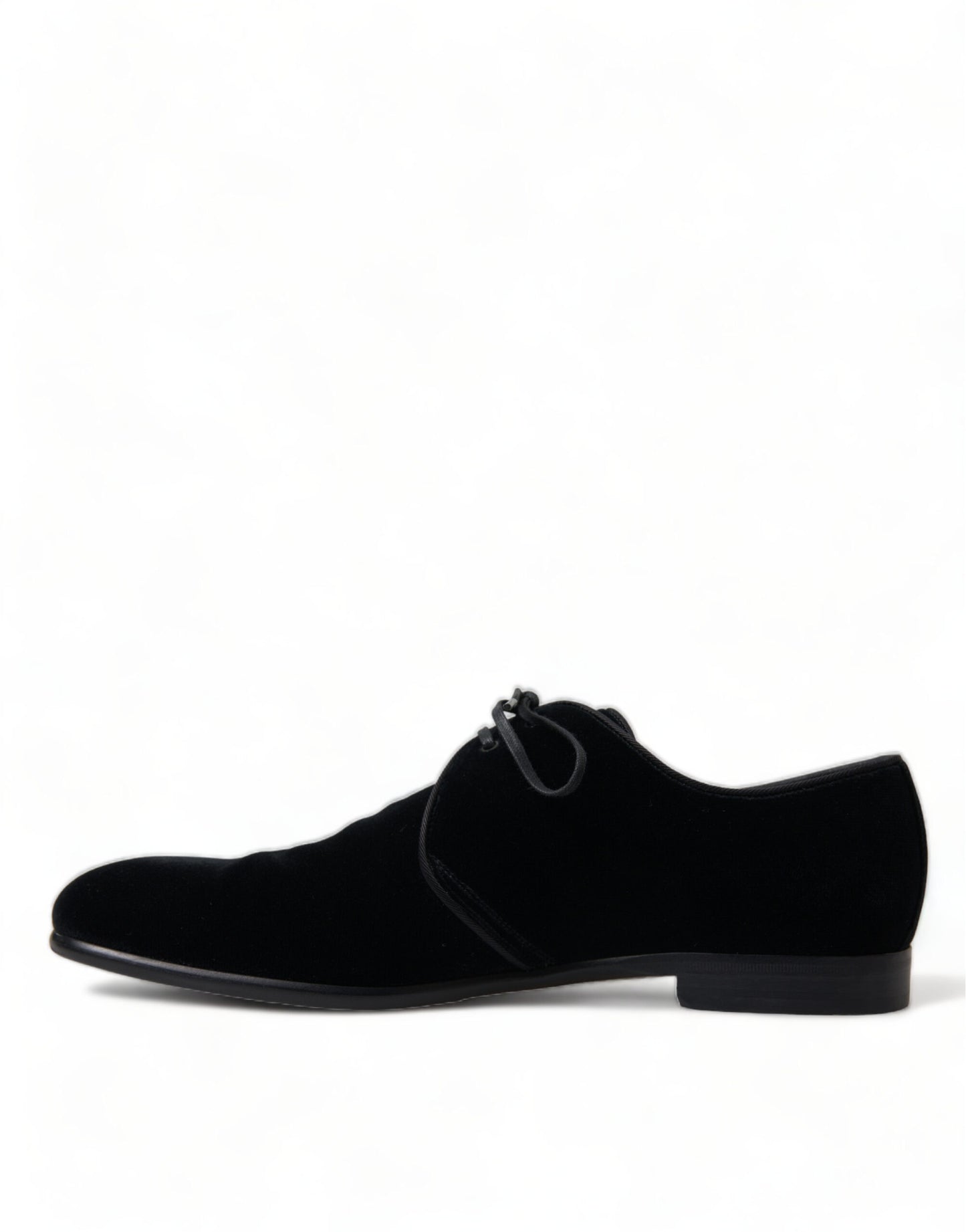 Chaussures habillées derby à lacets en velours noir Dolce & Gabbana
