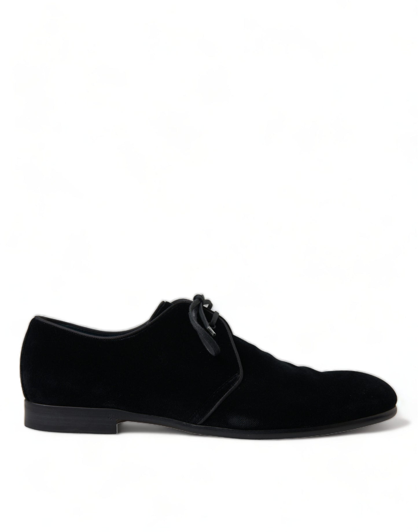 Chaussures habillées derby à lacets en velours noir Dolce & Gabbana