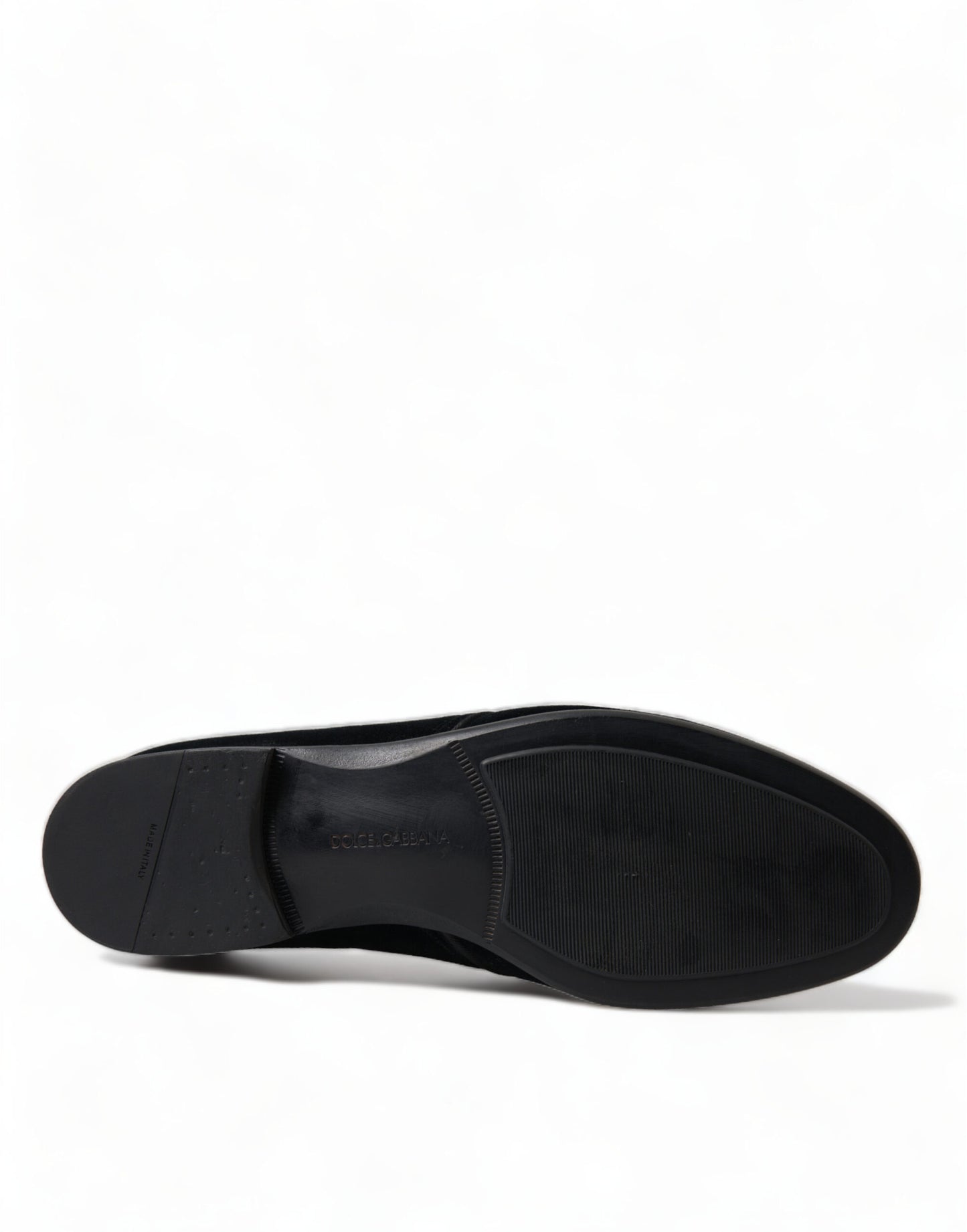 Chaussures habillées derby à lacets en velours noir Dolce & Gabbana
