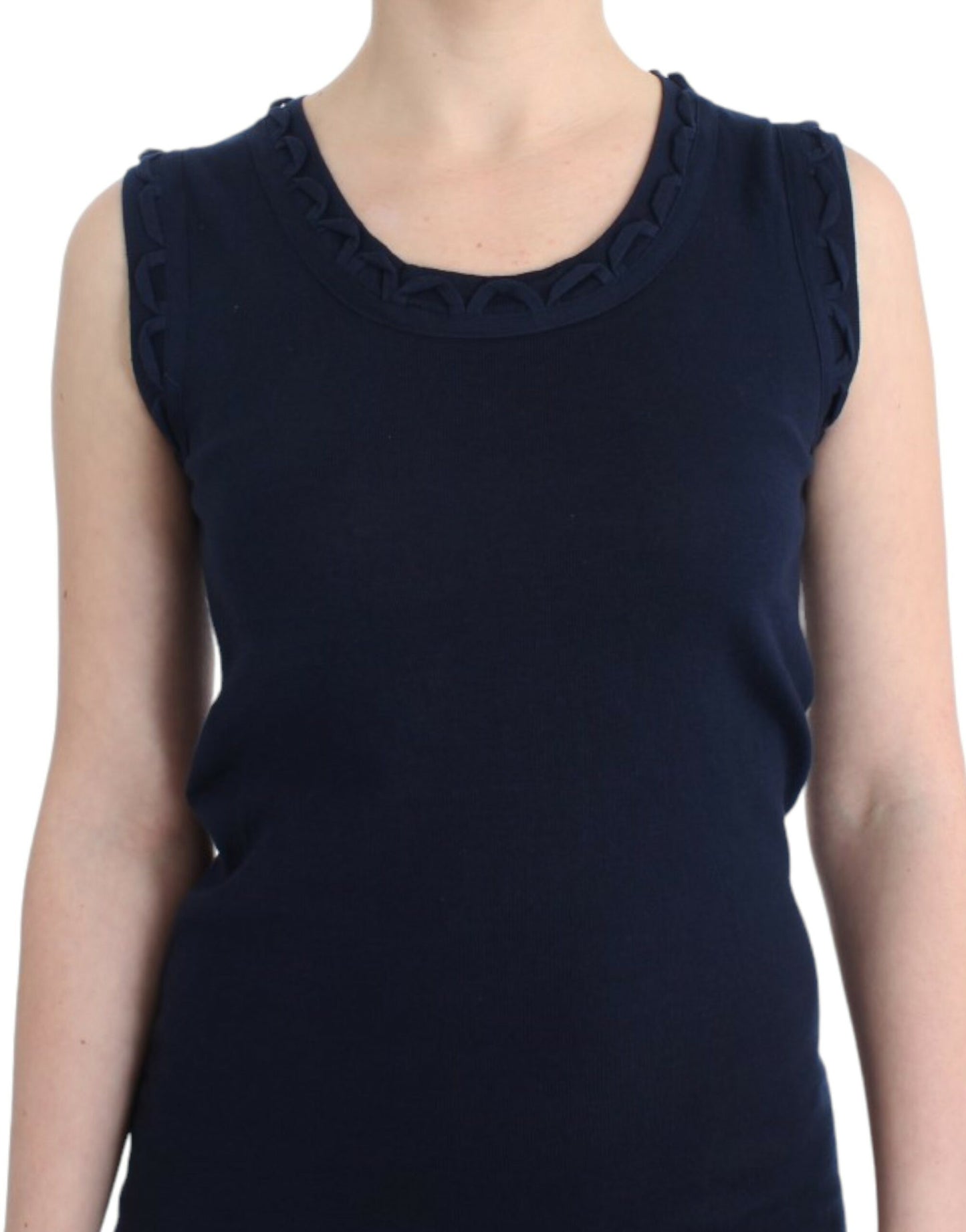 John Galliano Blaues Baumwolljerseykleid