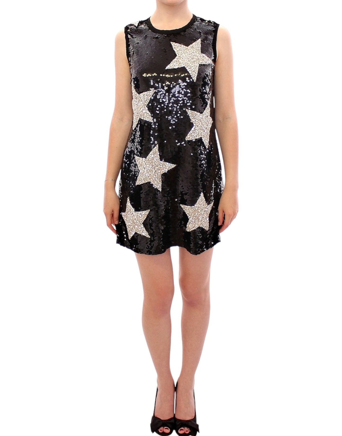 Robe fourreau Dolce & Gabbana Masterpiece en cristal noir et étoiles Swarovski