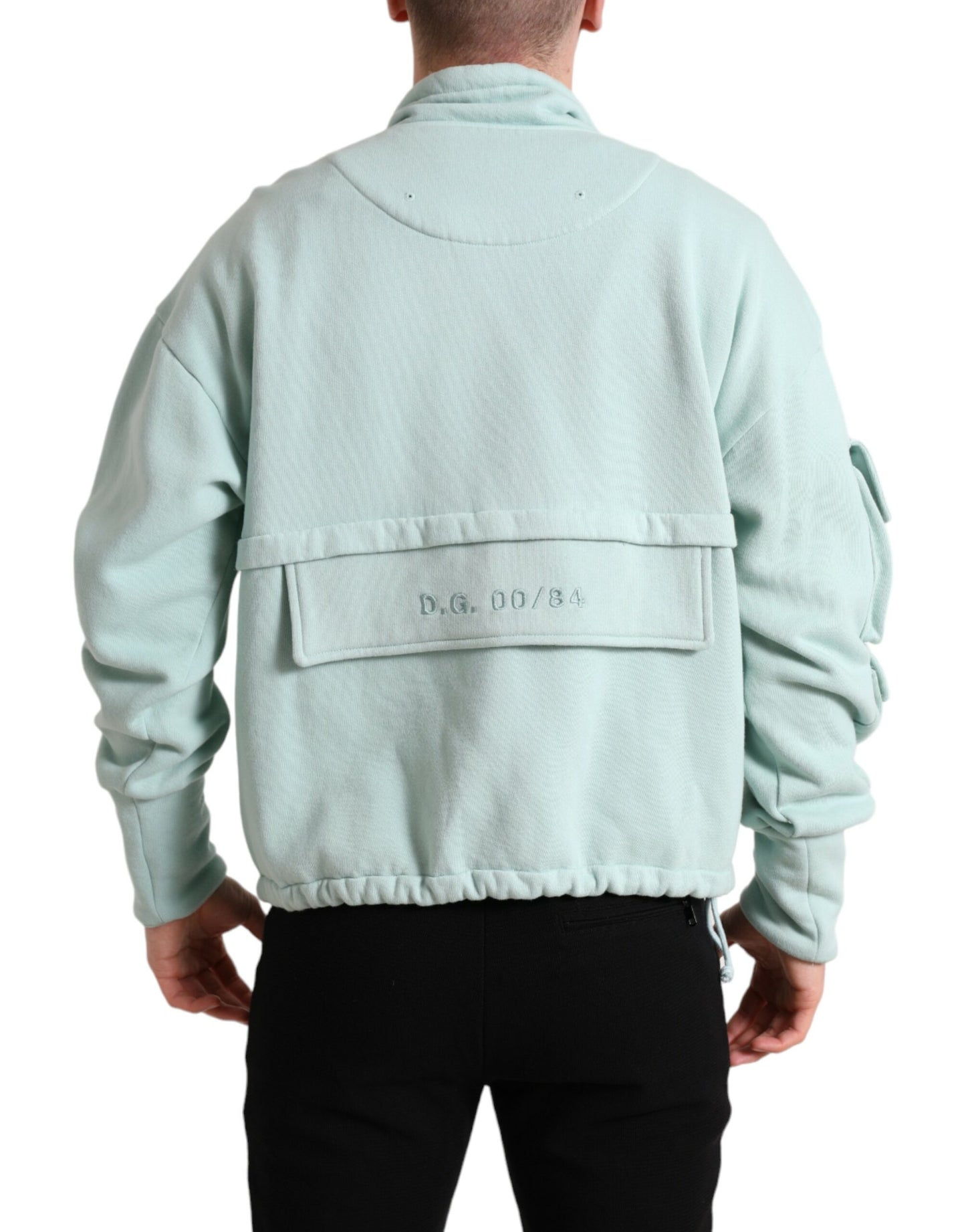 Pull à poches en coton vert menthe Dolce & Gabbana