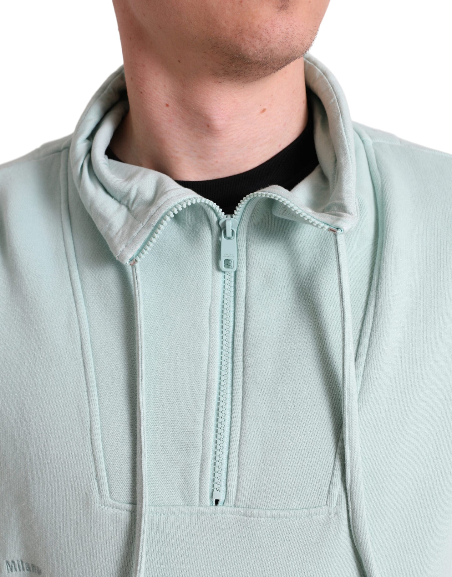 Pull à poches en coton vert menthe Dolce & Gabbana