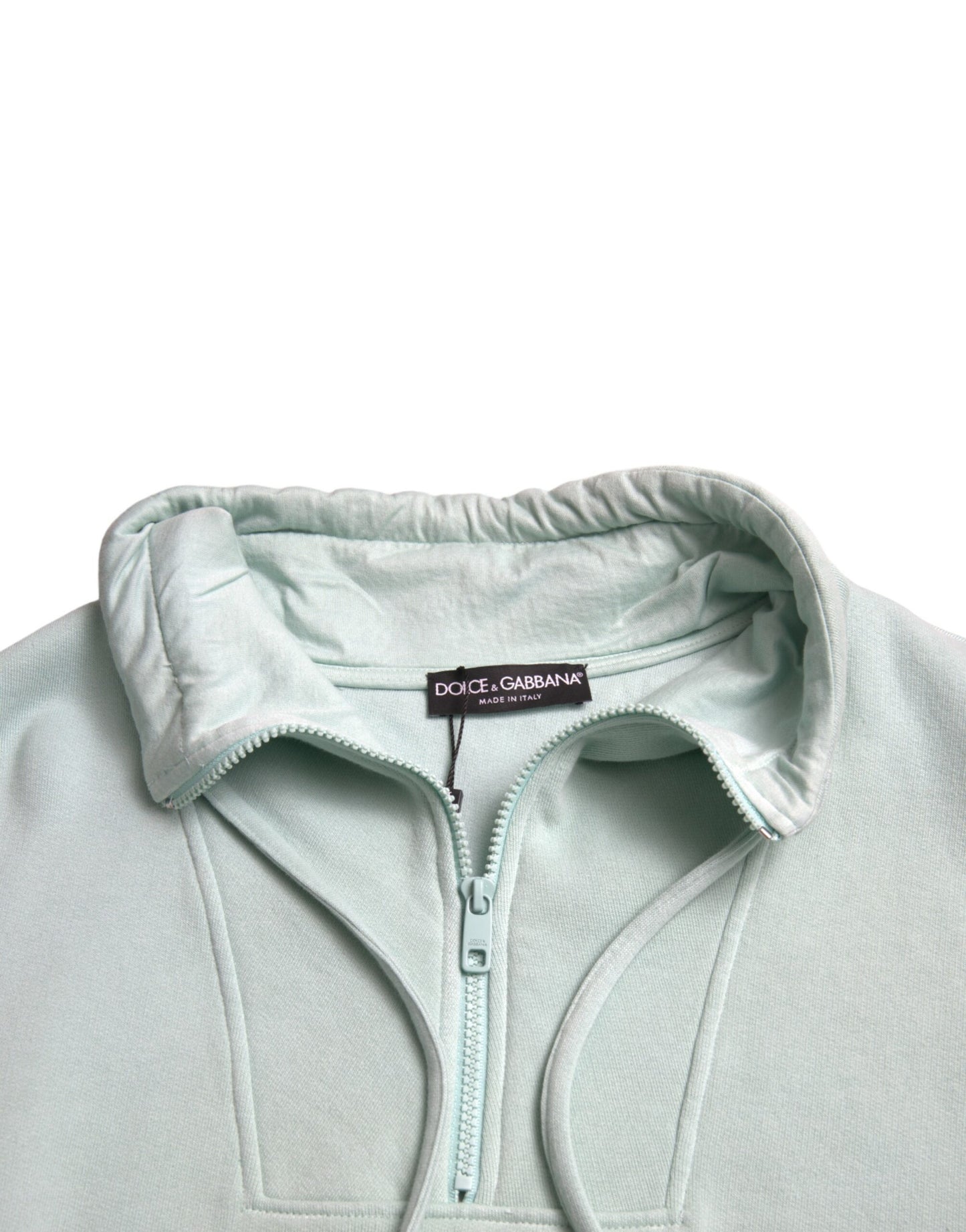 Pull à poches en coton vert menthe Dolce & Gabbana