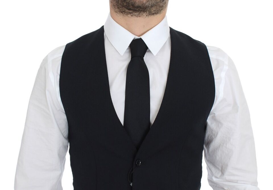 Gilet de soirée en laine bleue Dolce & Gabbana