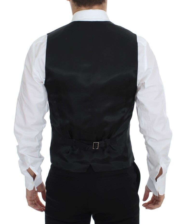 Gilet en laine et soie à rayures noires Dolce & Gabbana