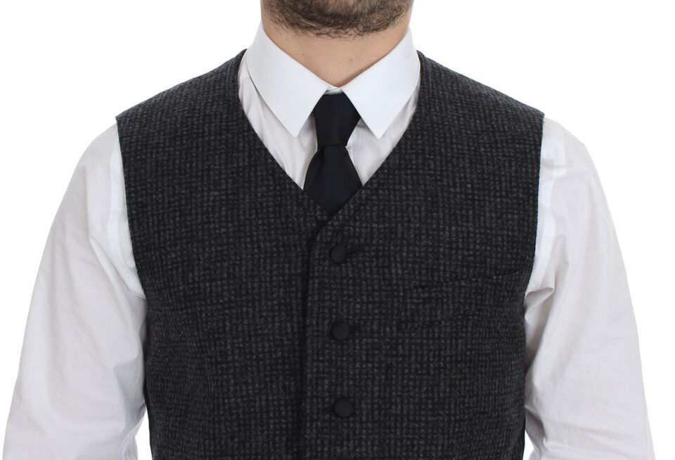 Dolce & Gabbana Gilet en laine mélangée grise Gilet Weste