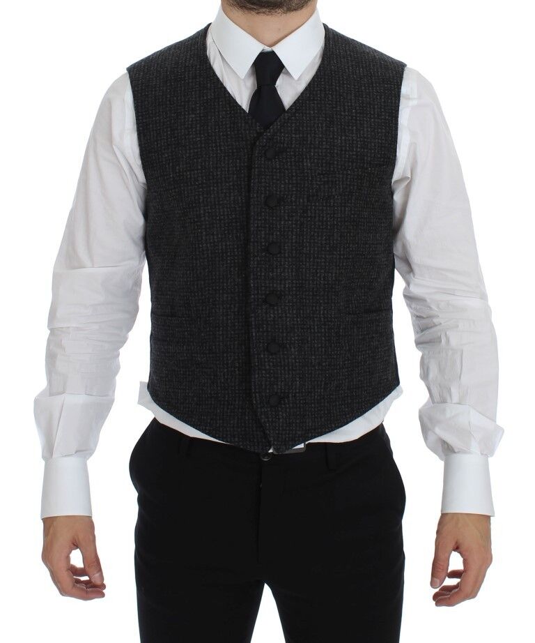 Dolce & Gabbana Gilet en laine mélangée grise Gilet Weste