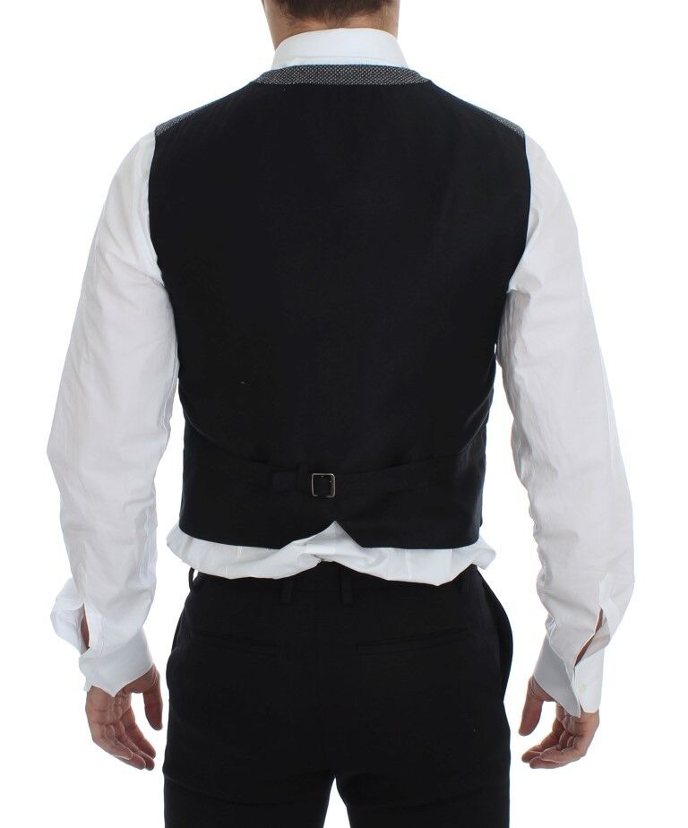 Gilet en coton mélangé gris Dolce & Gabbana avec logo