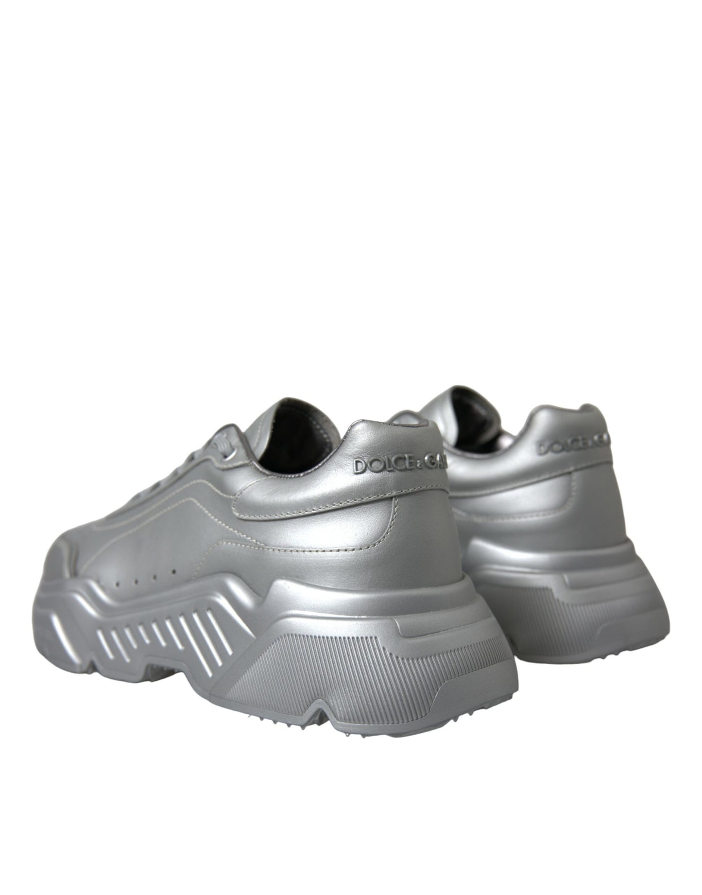 Baskets décontractées en cuir argenté Dolce & Gabbana DAYMASTER pour homme