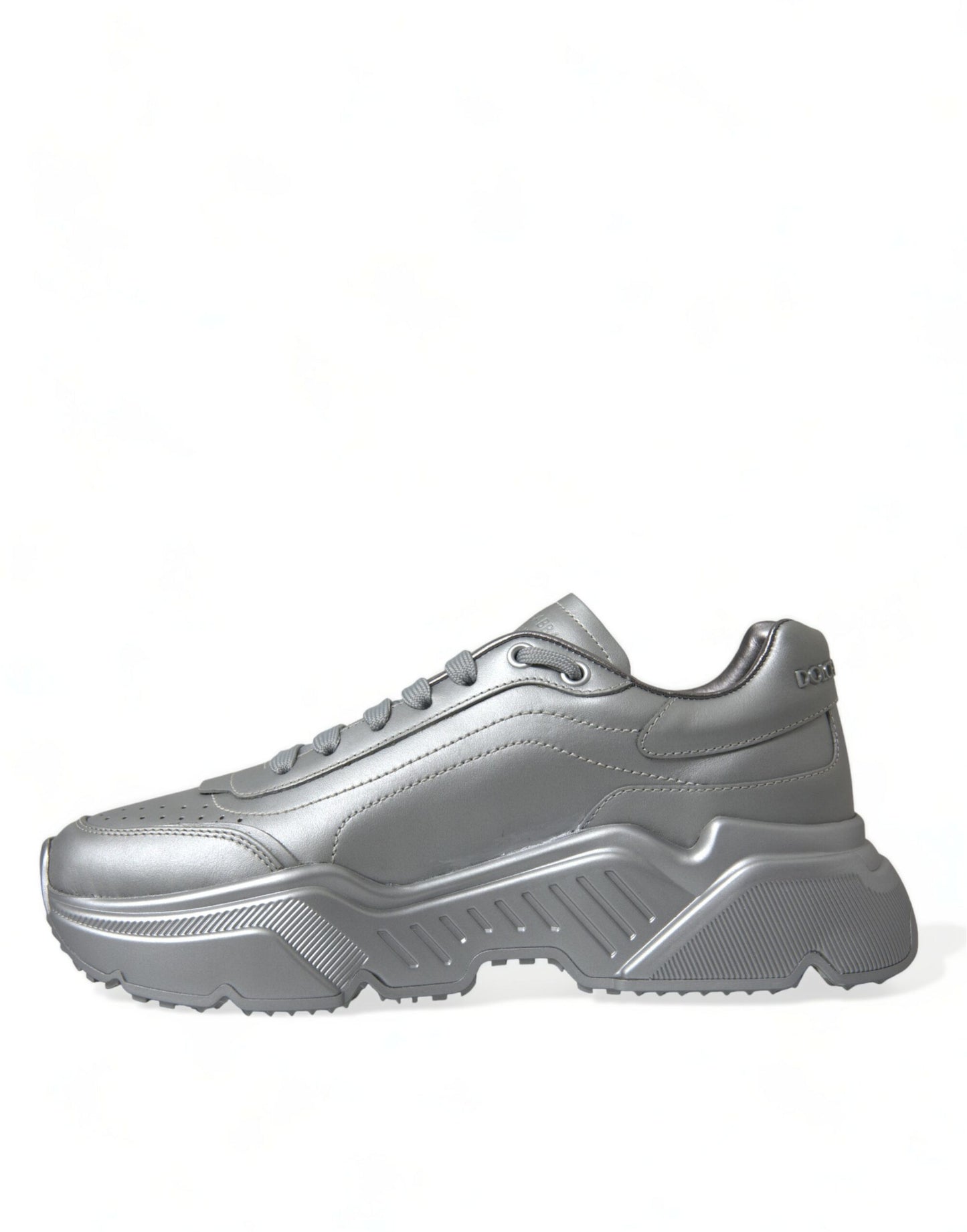 Baskets décontractées en cuir argenté Dolce & Gabbana DAYMASTER pour homme