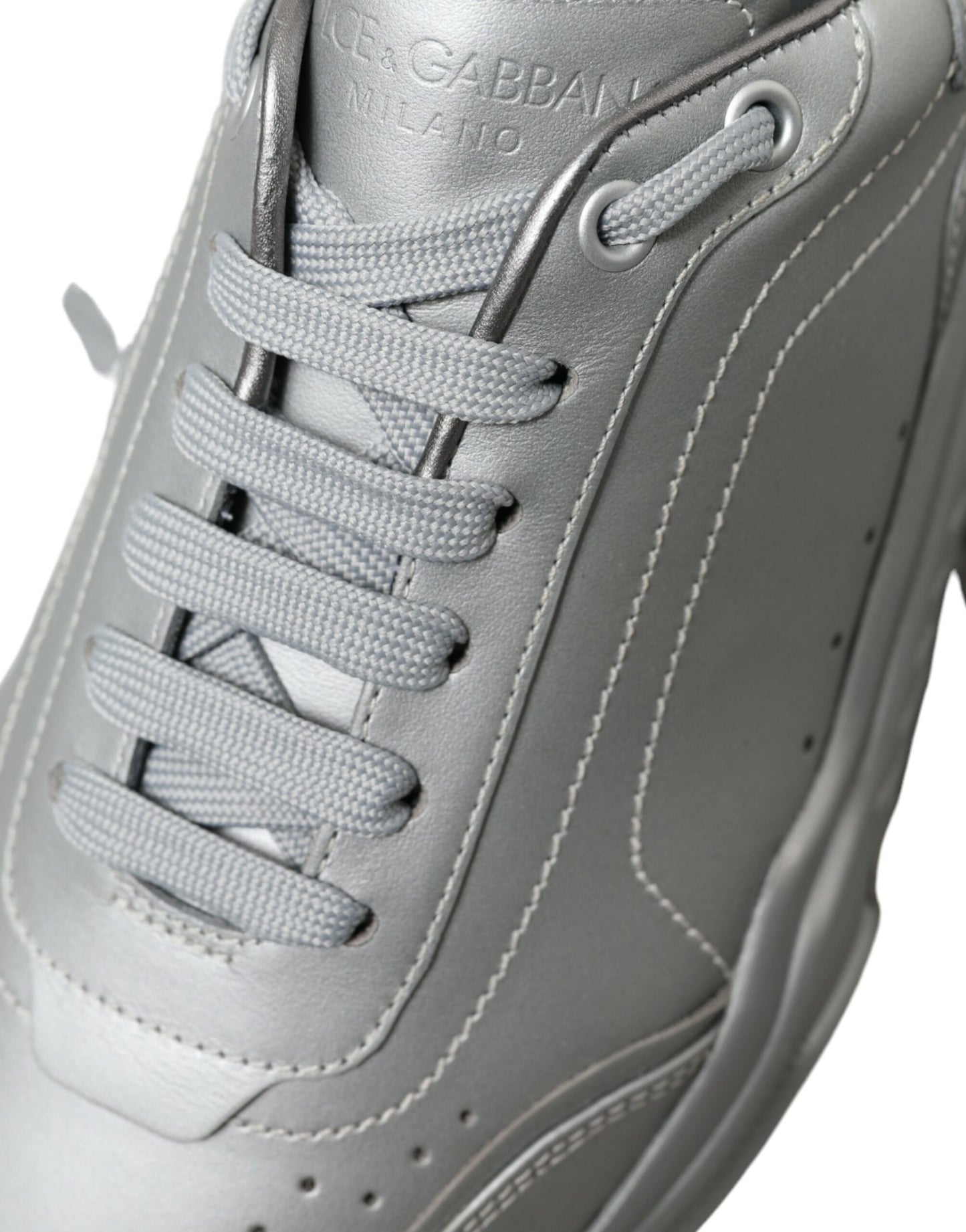 Baskets décontractées en cuir argenté Dolce & Gabbana DAYMASTER pour homme