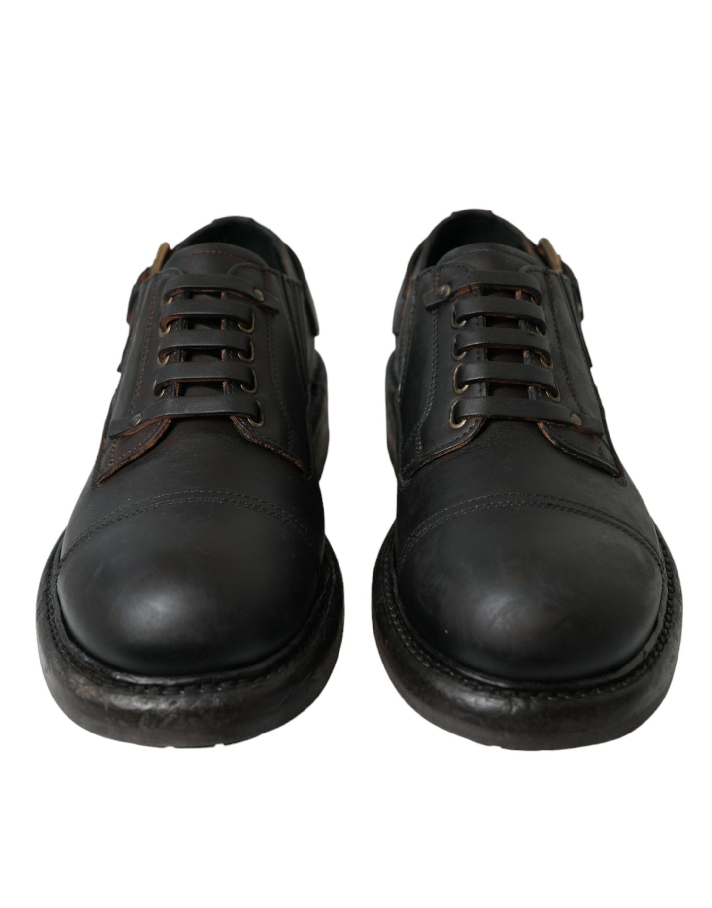 Chaussures habillées à lacets en cuir marron Dolce & Gabbana pour homme