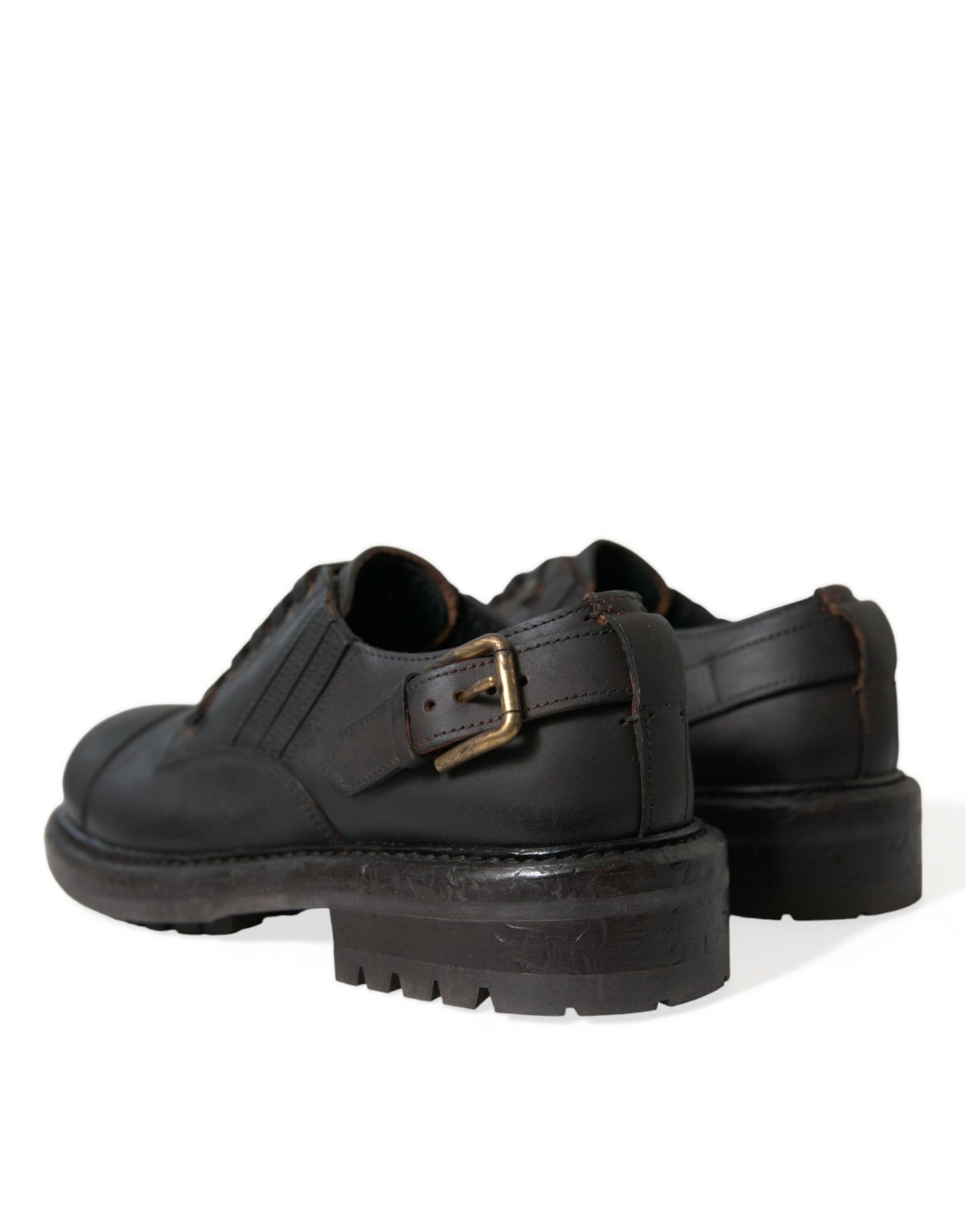Chaussures habillées à lacets en cuir marron Dolce & Gabbana pour homme