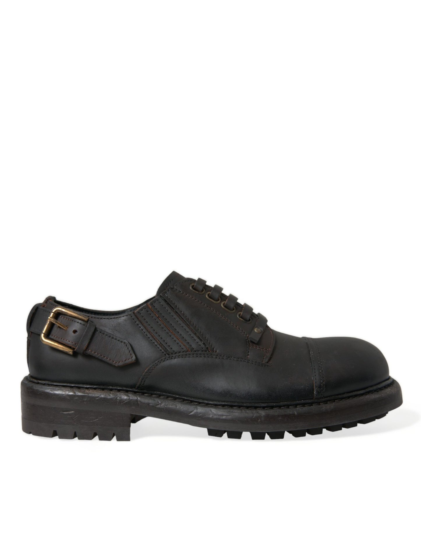 Chaussures habillées à lacets en cuir marron Dolce & Gabbana pour homme