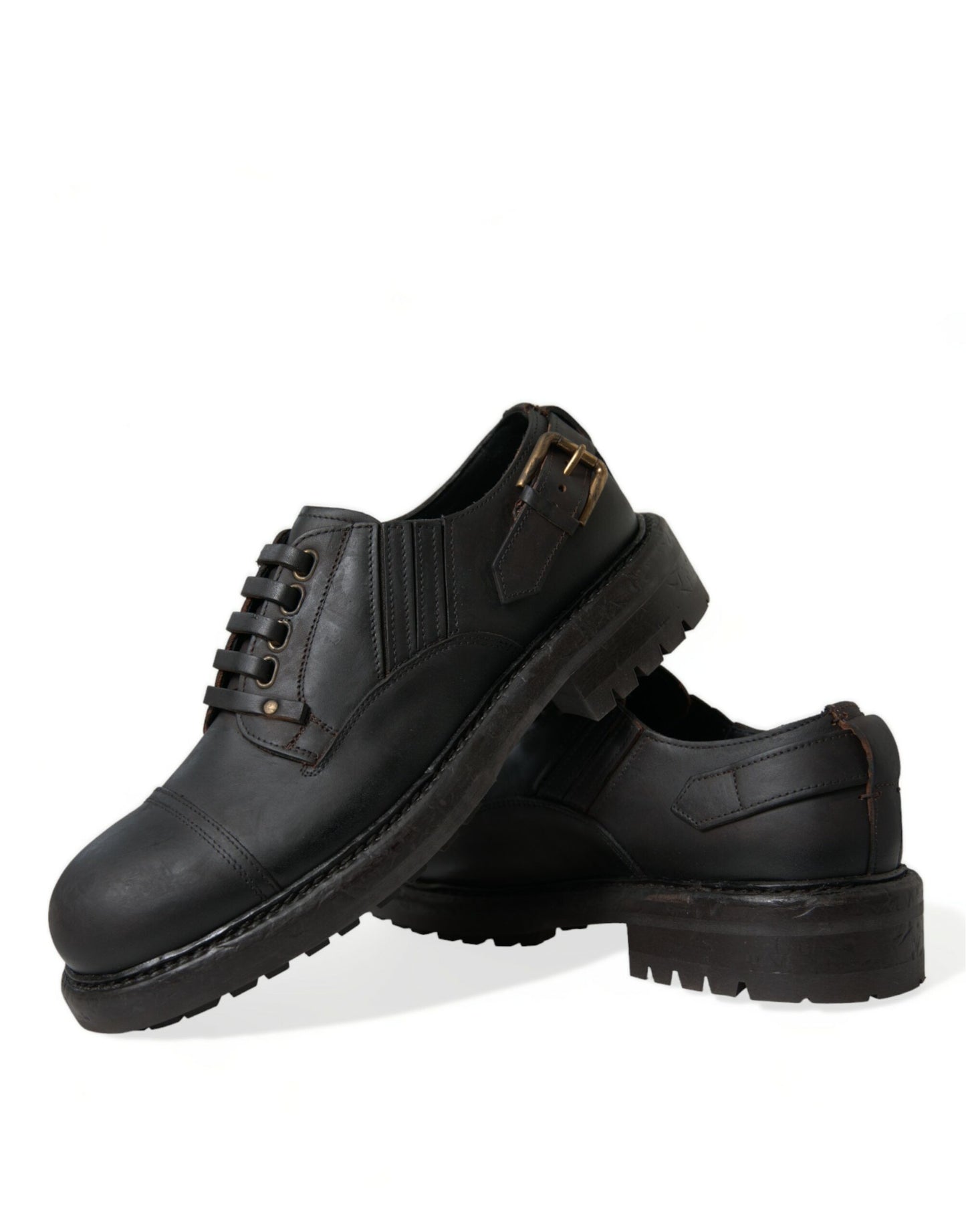 Chaussures habillées à lacets en cuir marron Dolce & Gabbana pour homme