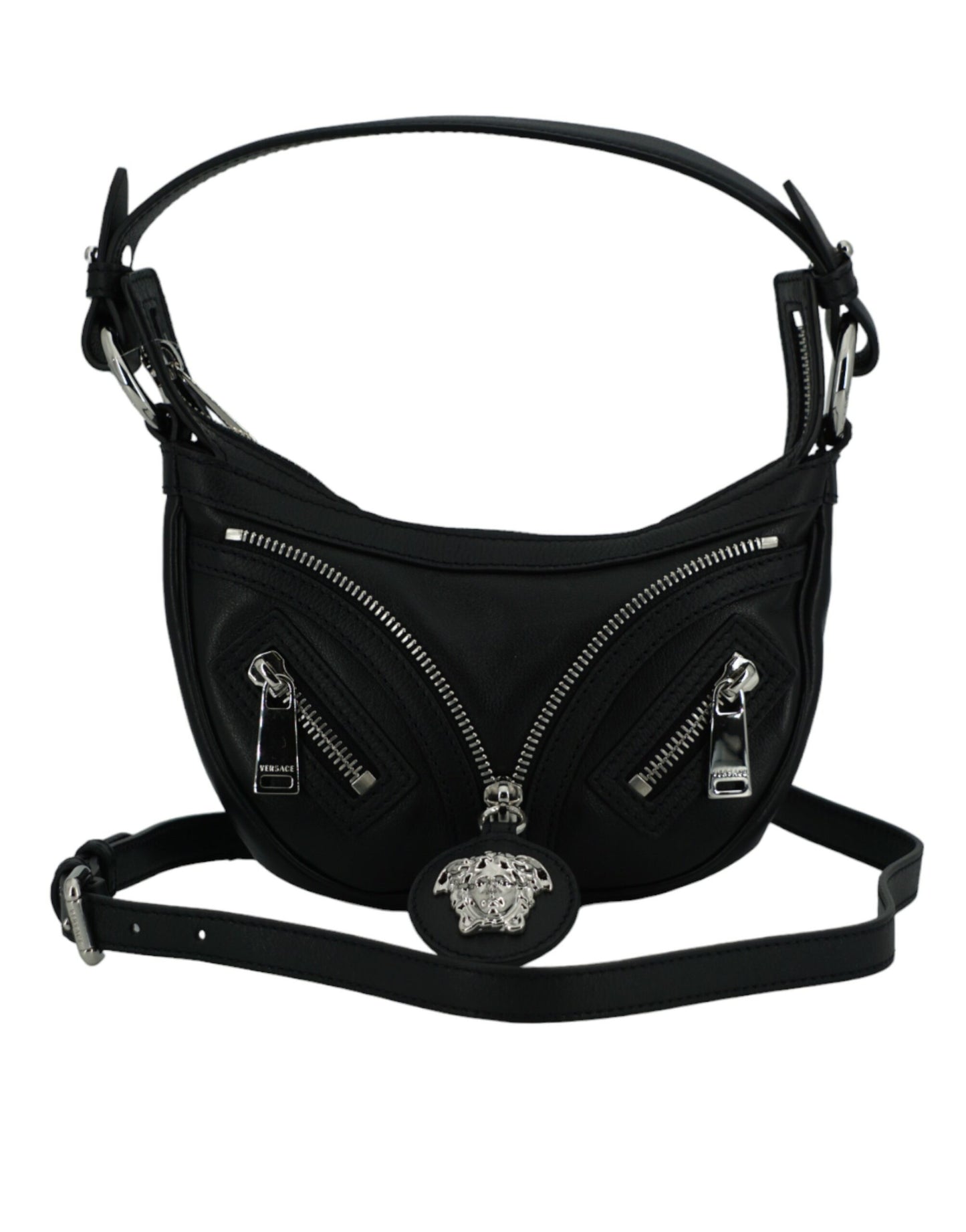 Mini sac à bandoulière Hobo noir élégant de Versace