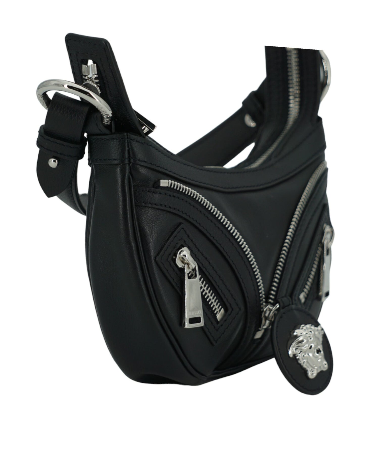 Mini sac à bandoulière Hobo noir élégant de Versace