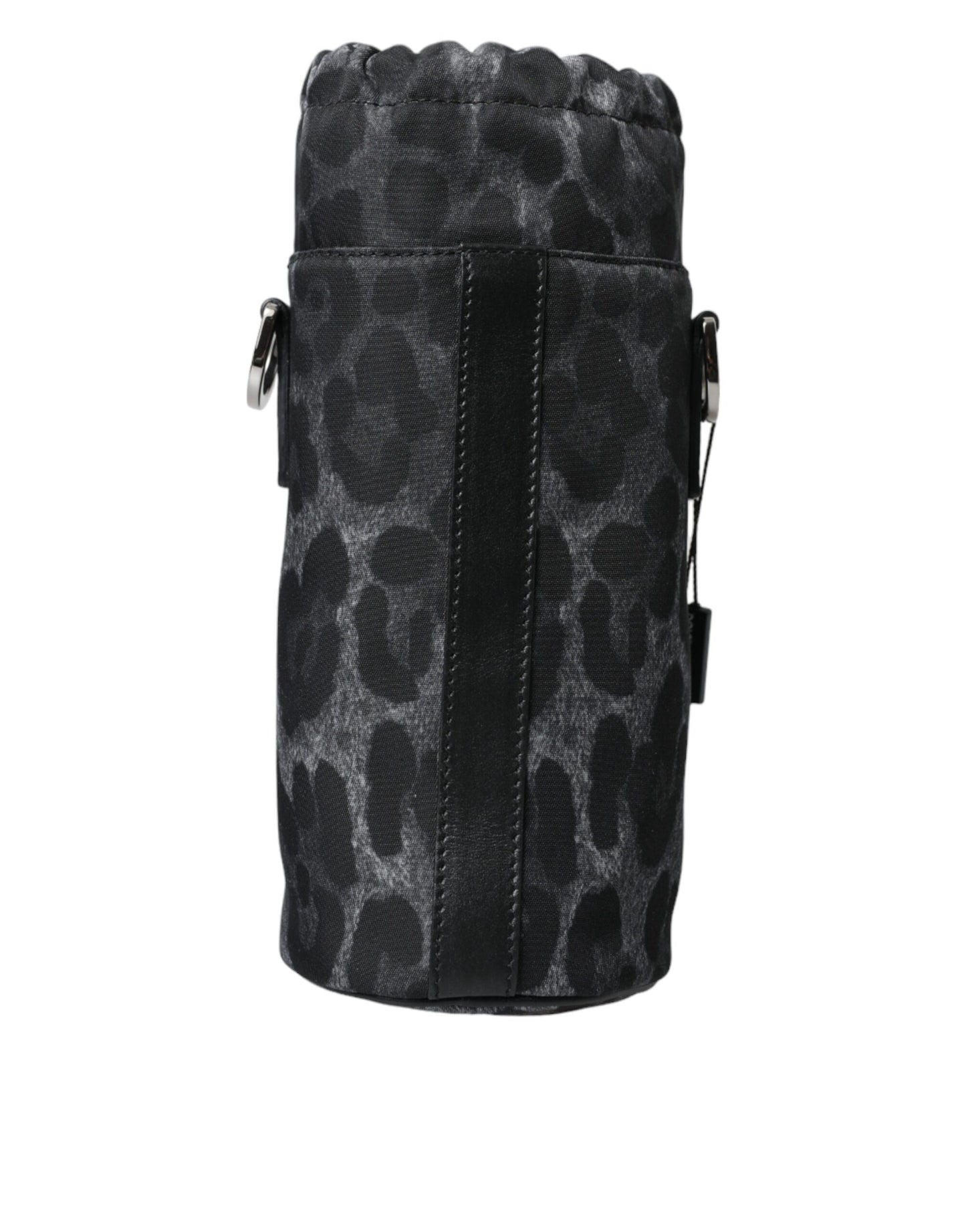 Sac fourre-tout rond et fin à motif léopard noir Dolce & Gabbana