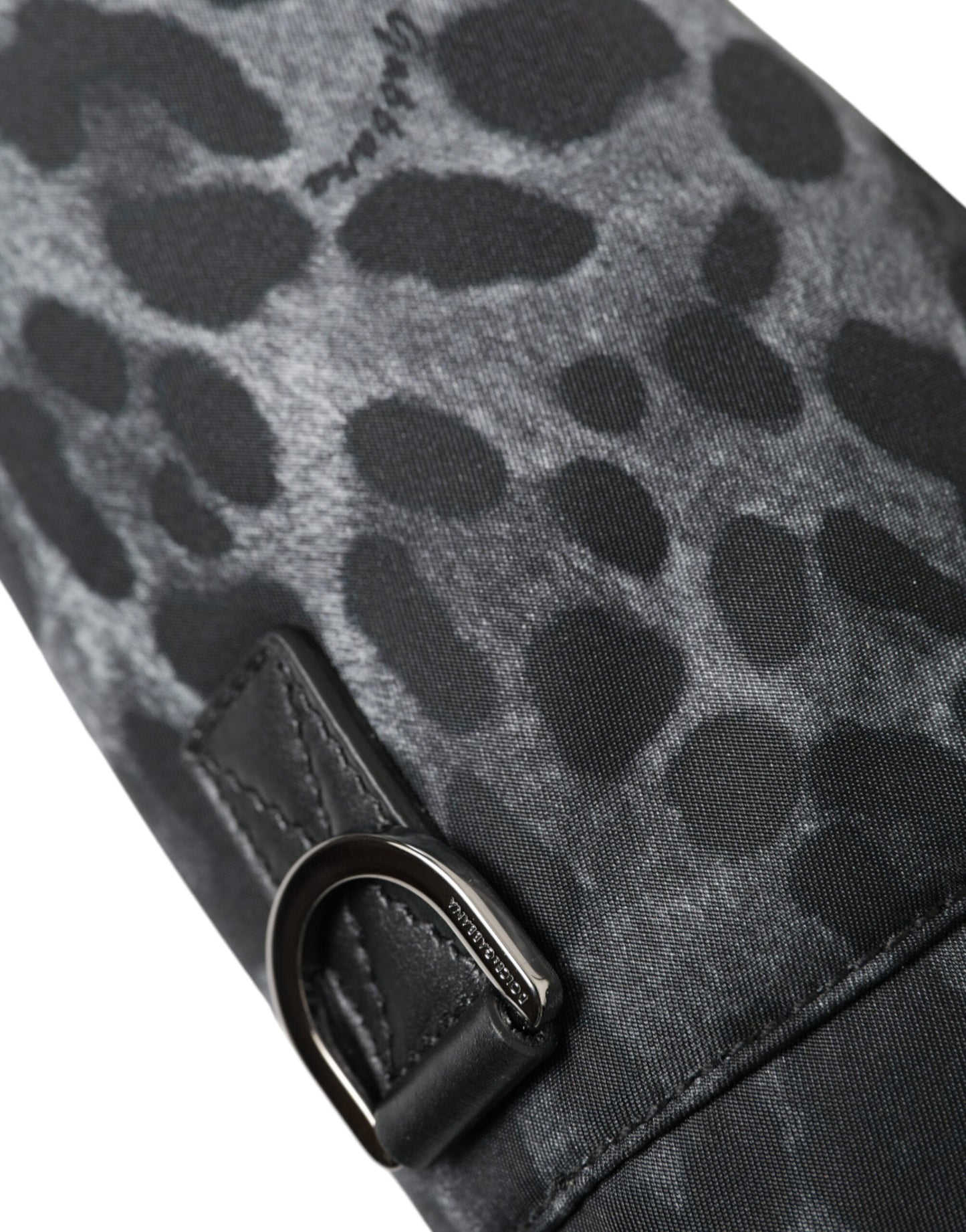 Sac fourre-tout rond et fin à motif léopard noir Dolce & Gabbana