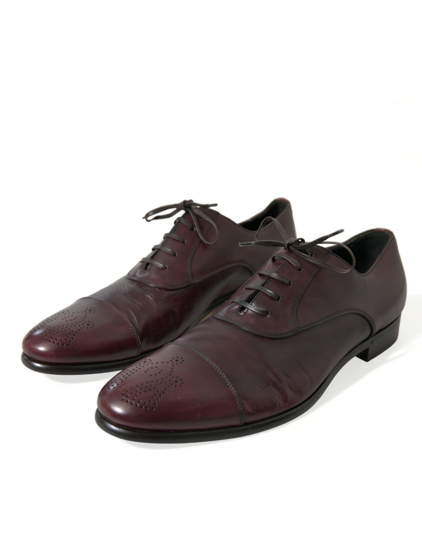 Chaussures Derby habillées en cuir bordeaux Dolce & Gabbana pour homme