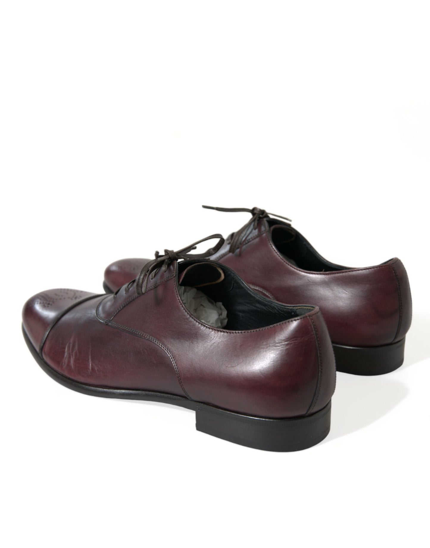 Chaussures Derby habillées en cuir bordeaux Dolce & Gabbana pour homme