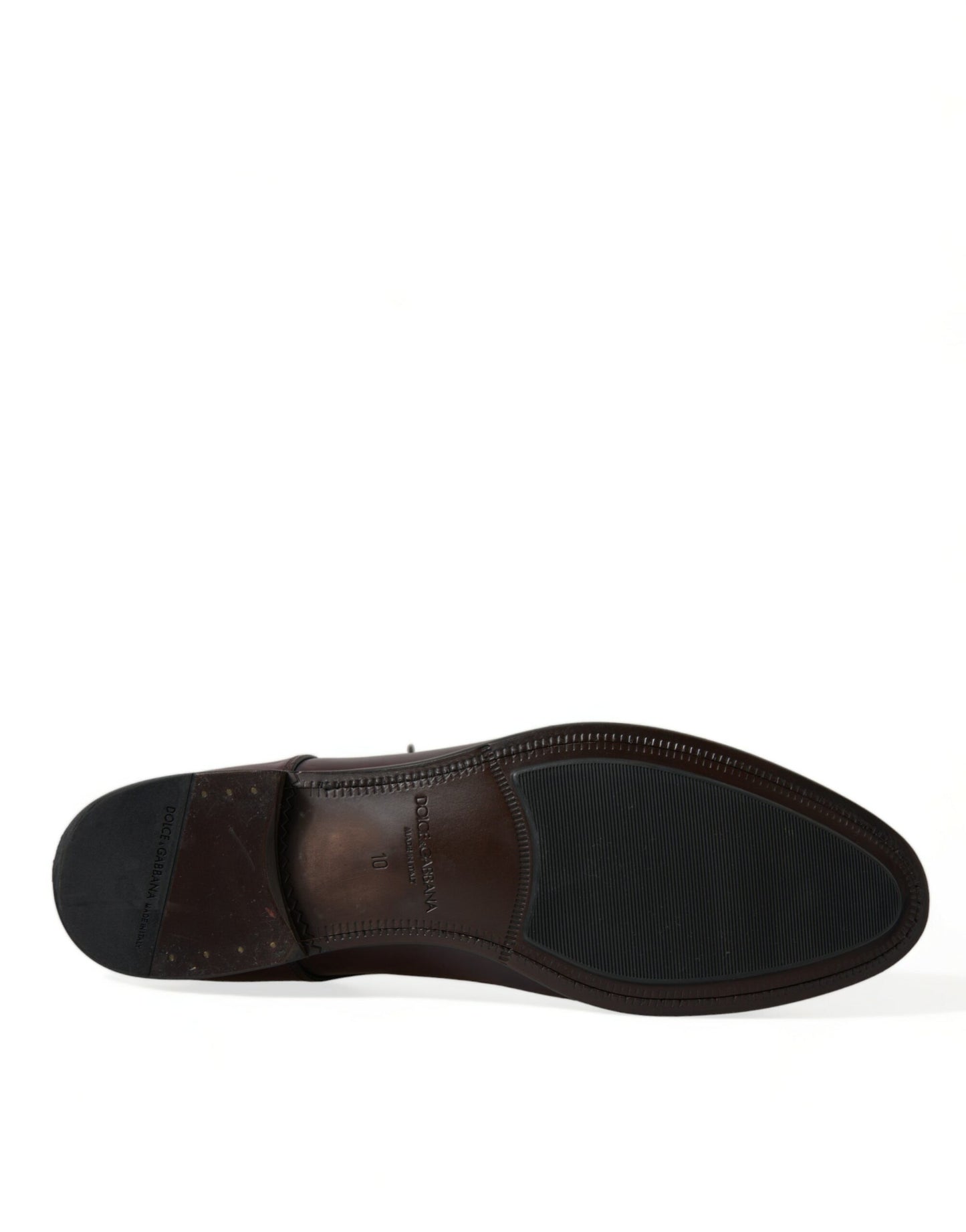 Chaussures Derby habillées en cuir bordeaux Dolce & Gabbana pour homme