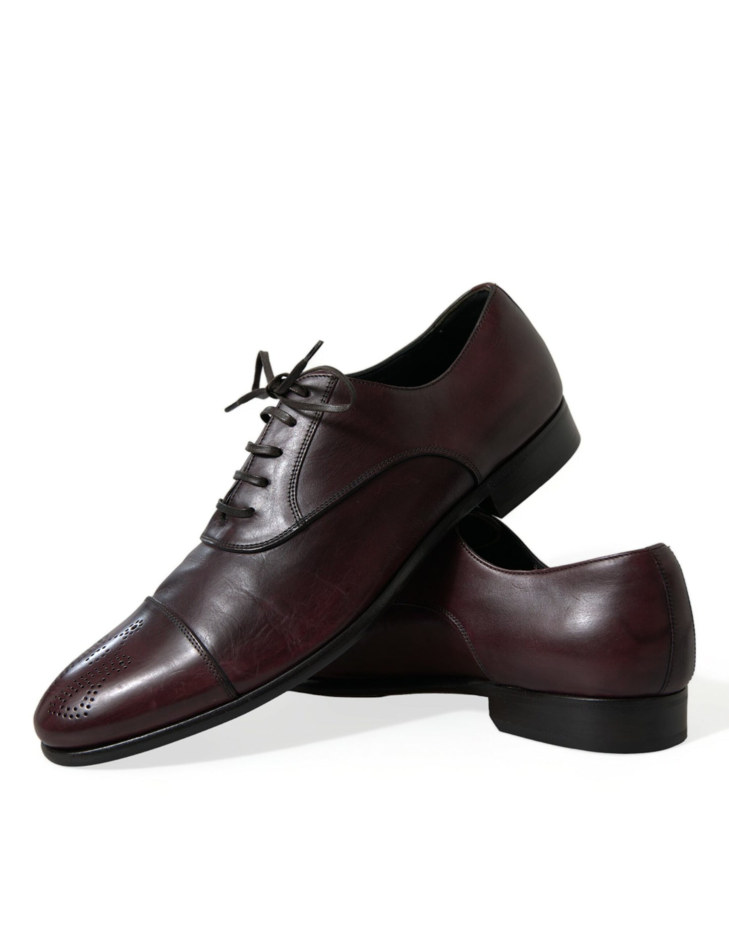 Chaussures Derby habillées en cuir bordeaux Dolce & Gabbana pour homme