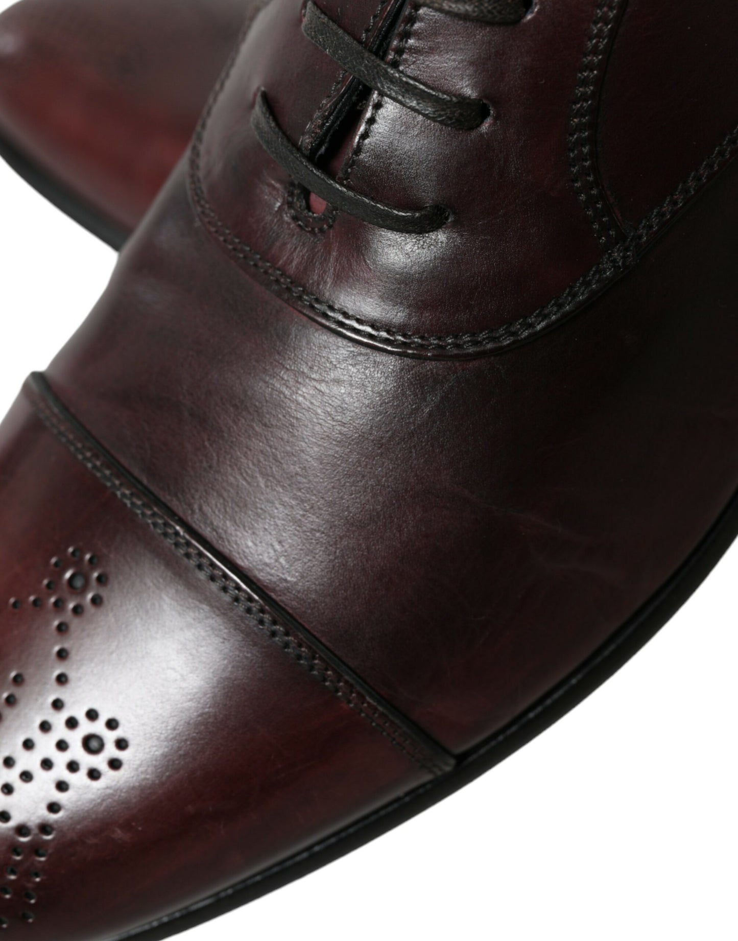 Chaussures Derby habillées en cuir bordeaux Dolce & Gabbana pour homme