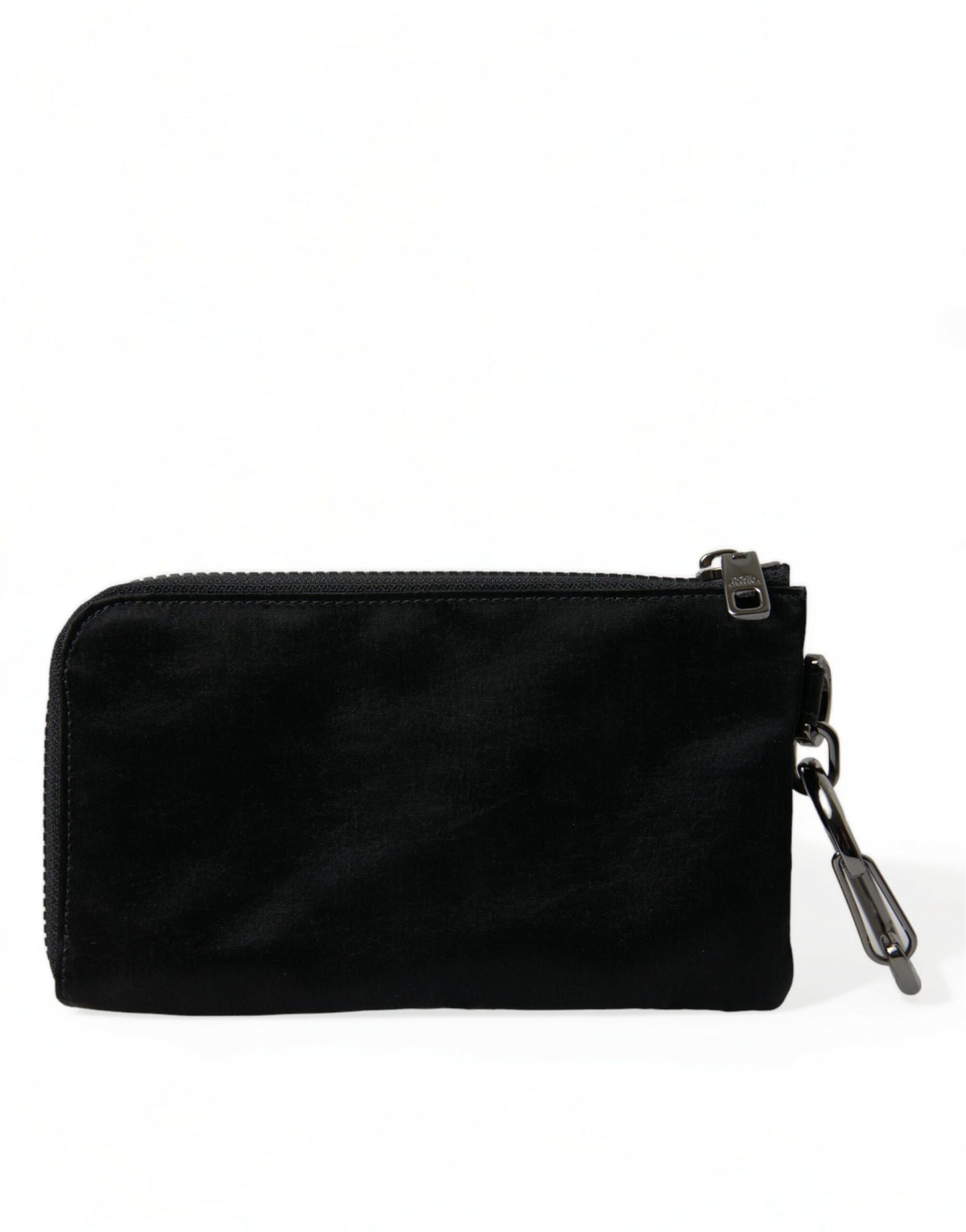 Pochette porte-clés Dolce & Gabbana en nylon noir avec logo