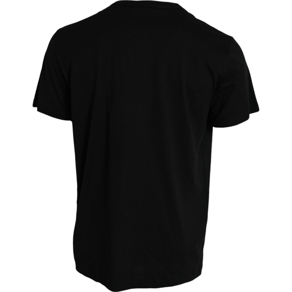 T-shirt à manches courtes Dolce & Gabbana noir avec chaîne en argent