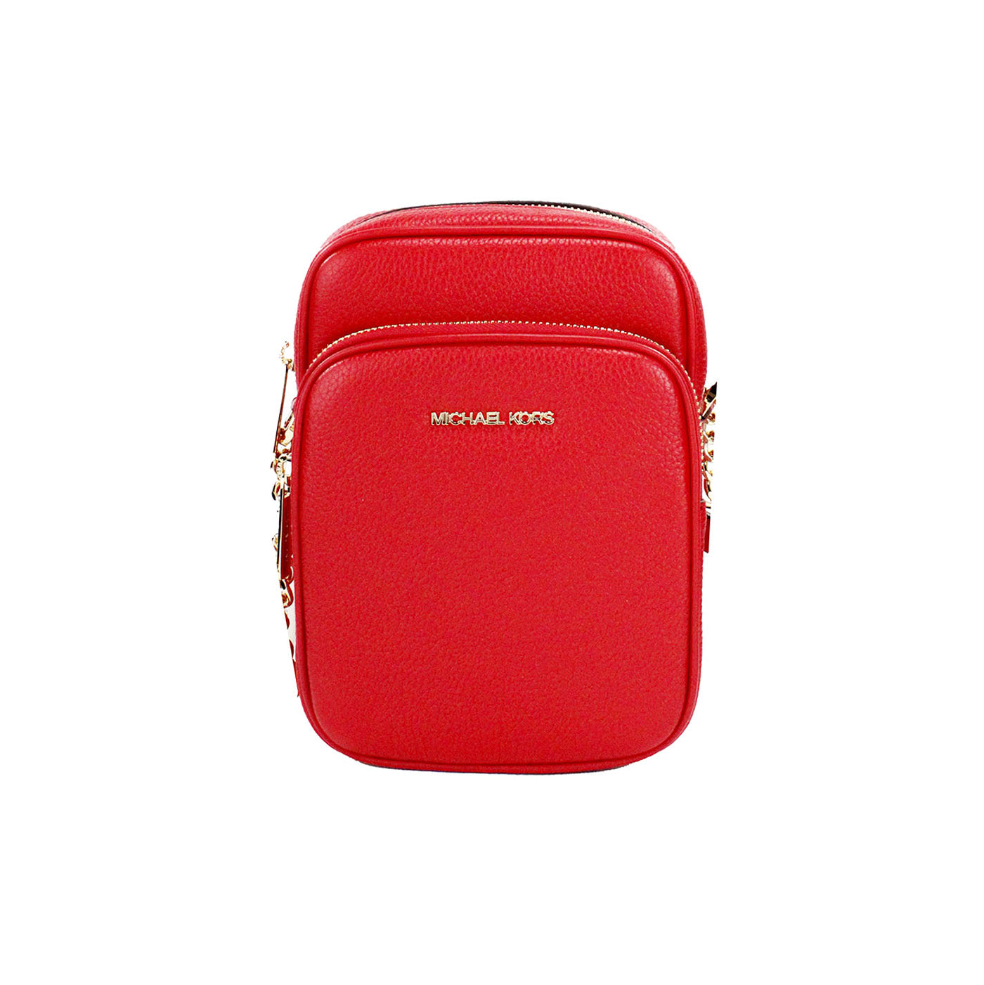 Michael Kors – Jet Set – Umhängetasche „North South“ aus gekrispeltem Leder in leuchtendem Rot