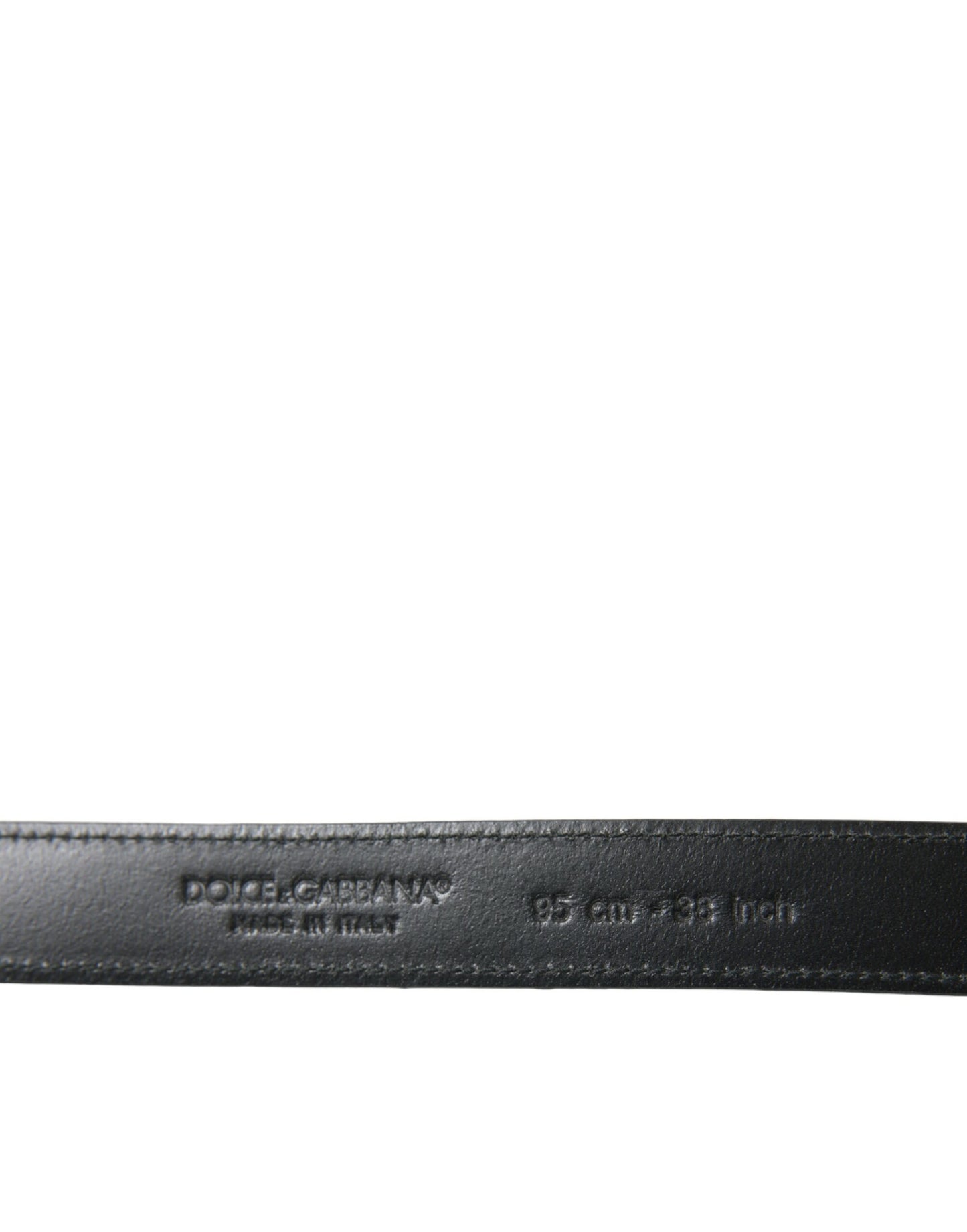 Ceinture Dolce & Gabbana en cuir noir avec boucle en métal argenté