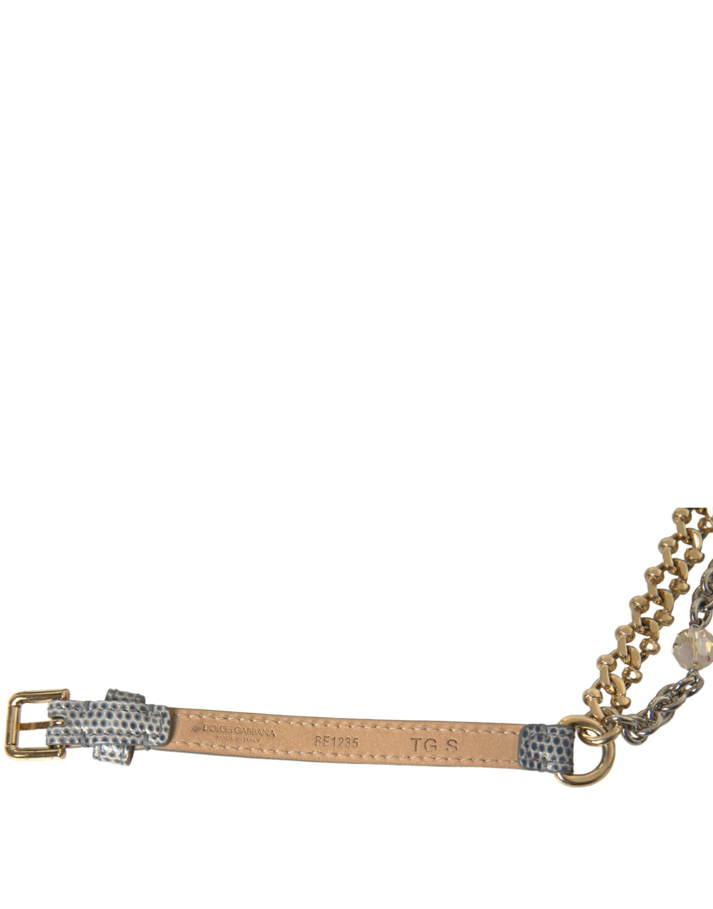 Ceinture à chaîne en laiton doré tressé bleu Dolce & Gabbana