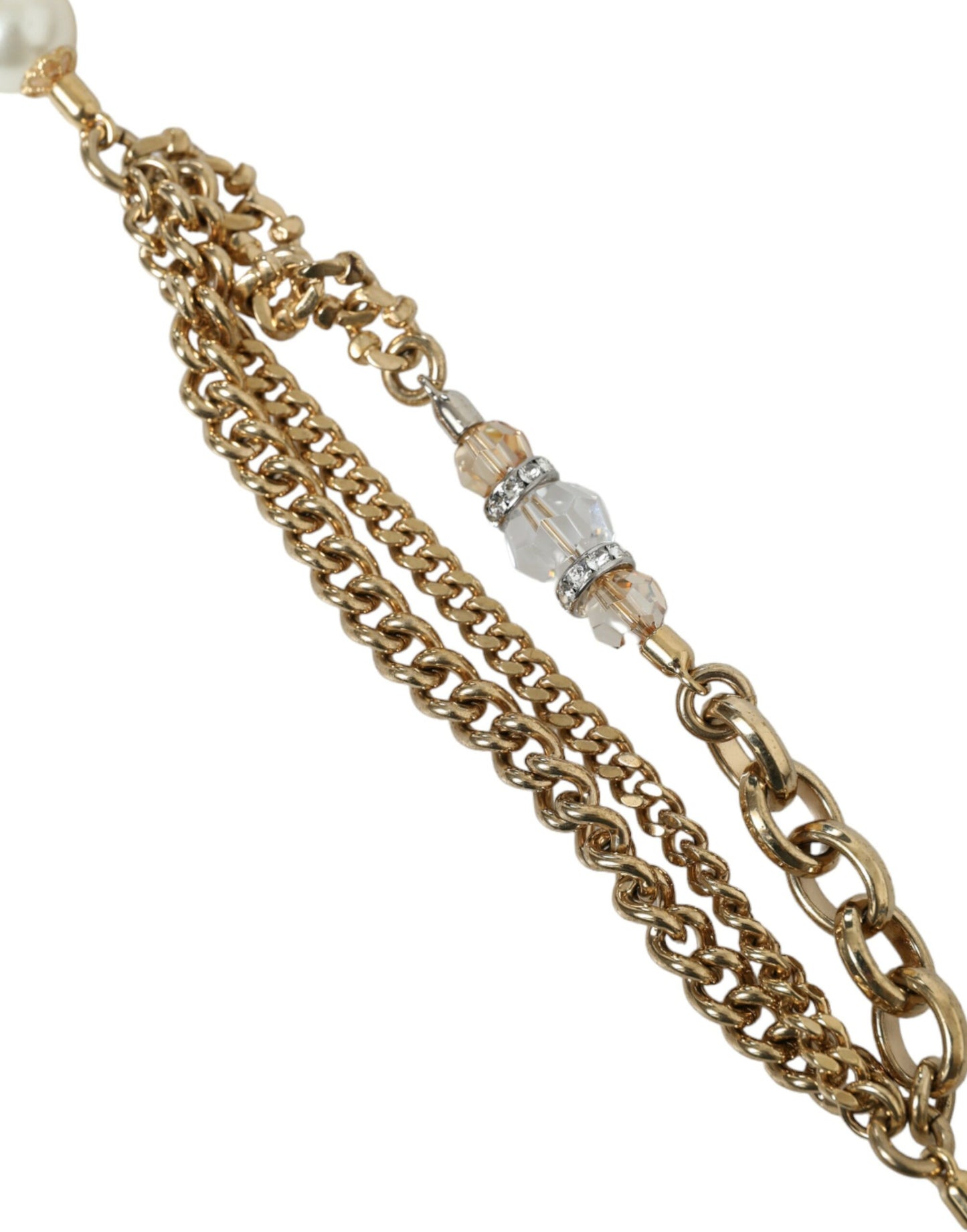 Ceinture à chaîne en laiton doré tressé bleu Dolce & Gabbana