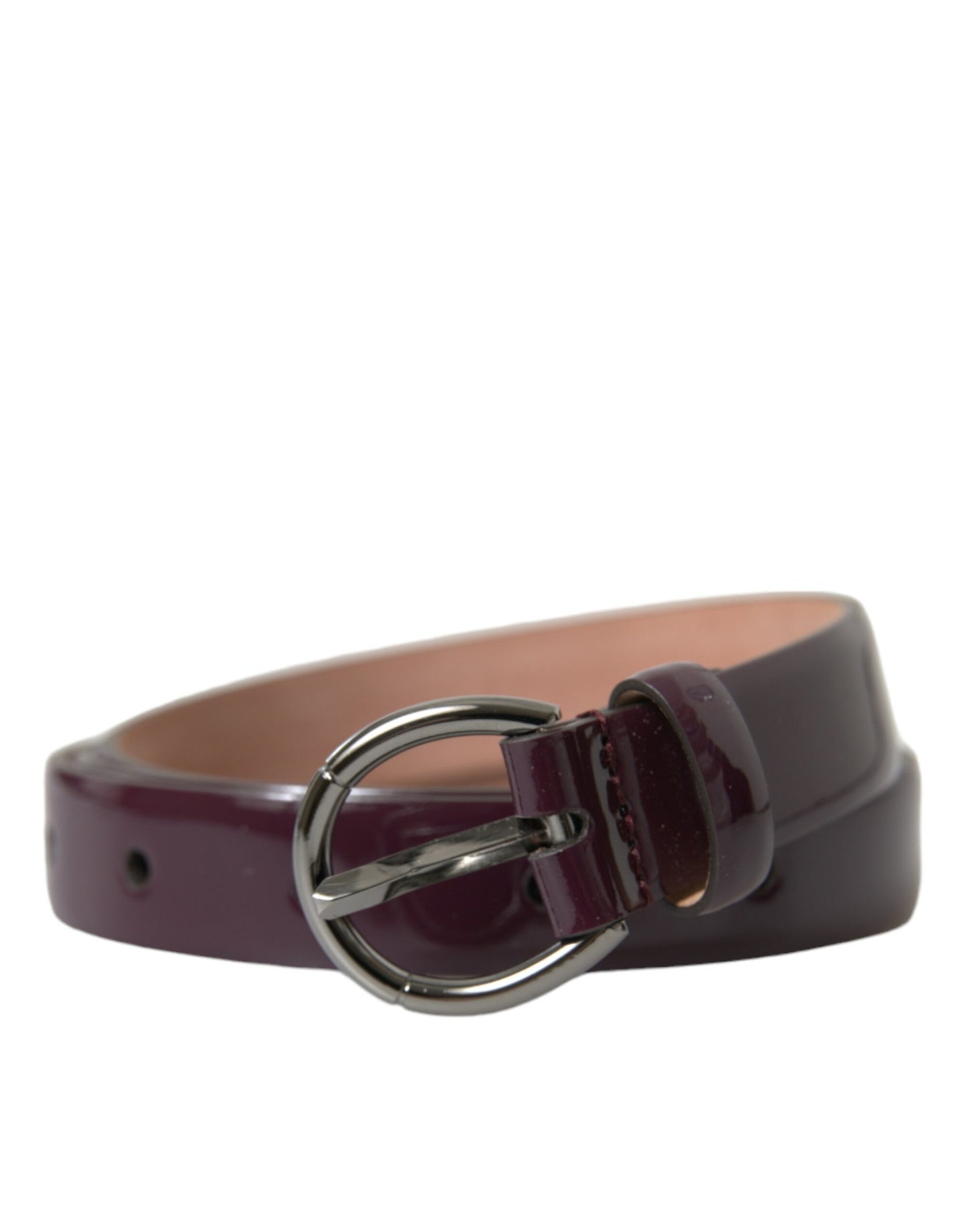 Ceinture Dolce & Gabbana en cuir marron avec boucle en métal argenté
