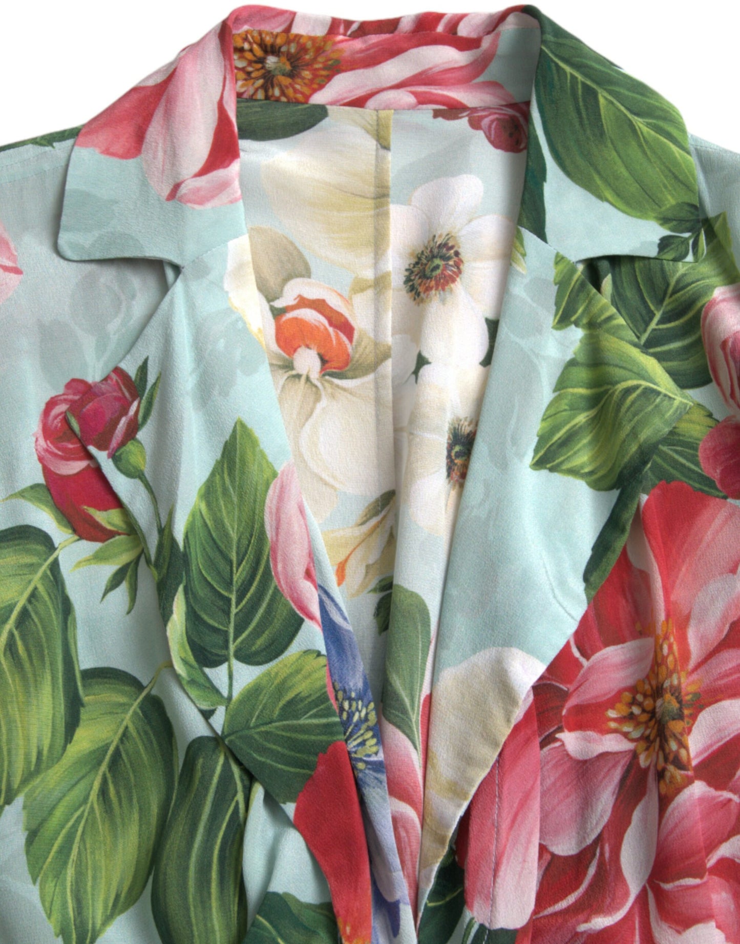 Robe-combinaison portefeuille à jambe large et motif floral bleu Dolce & Gabbana
